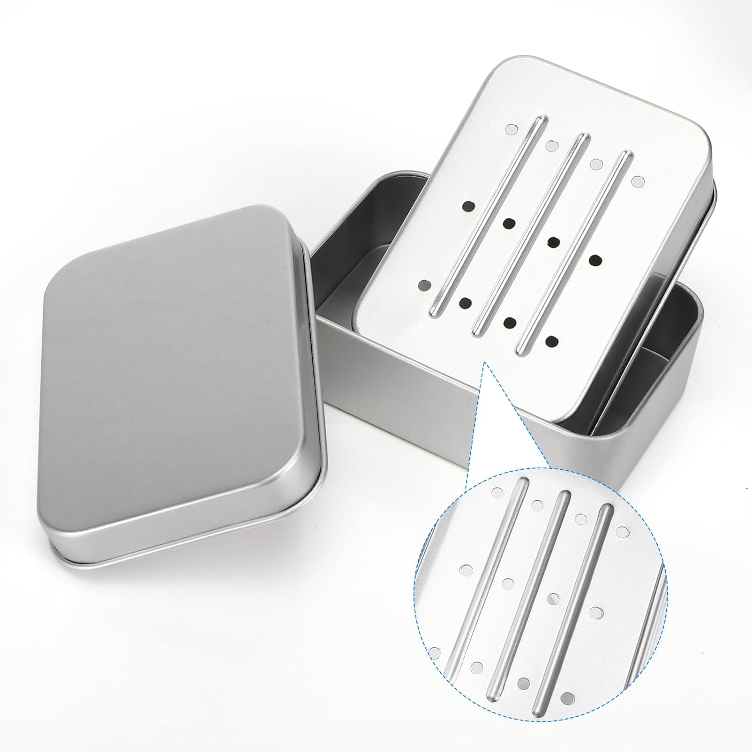 Porta Saponetta in Alluminio con Scolapiatti - immagine 4