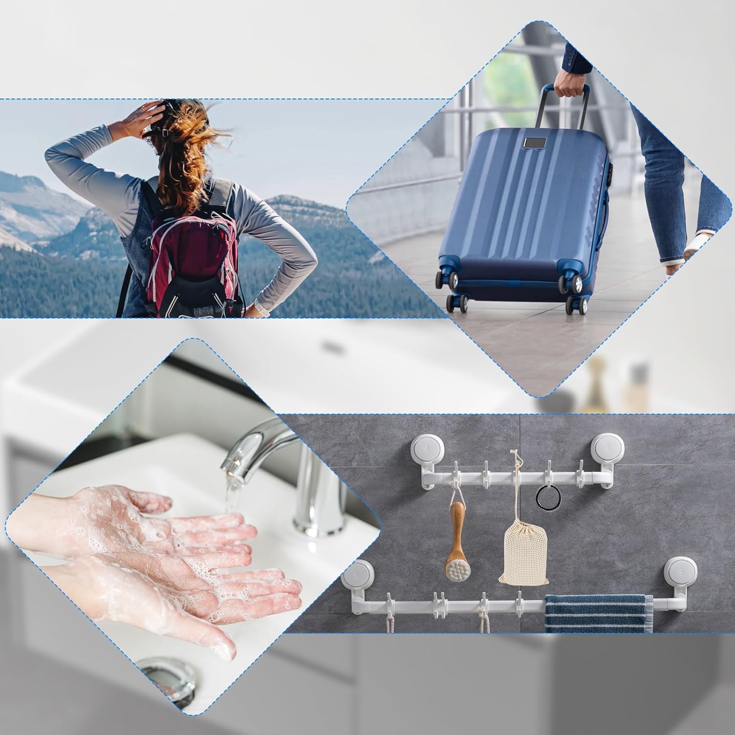 Porta Saponetta in Alluminio con Scolapiatti - immagine 5