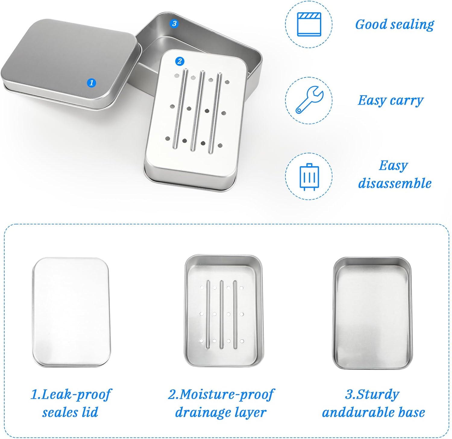 Porta Saponetta in Alluminio con Scolapiatti - immagine 6