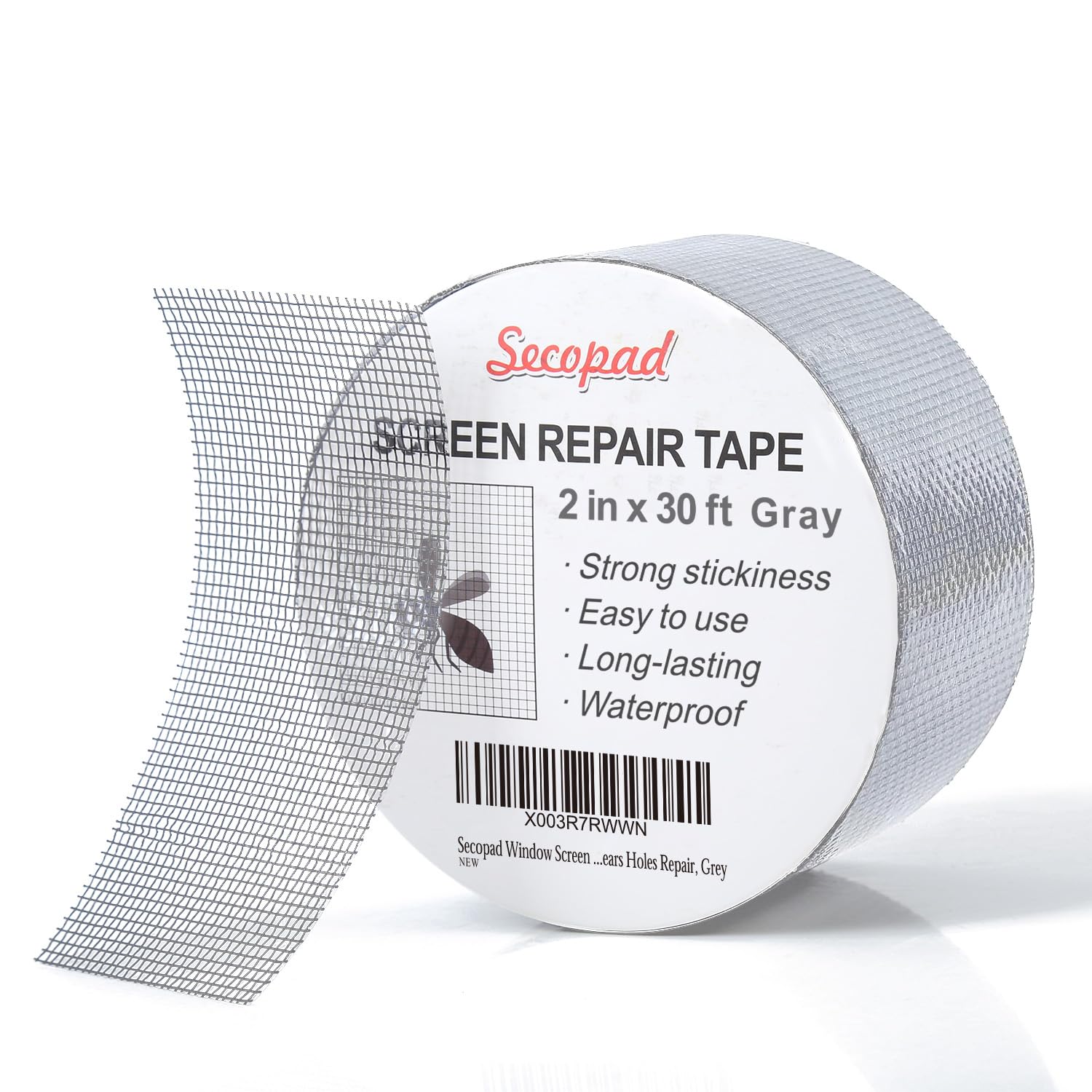 Secopad Nastro Adesivo Ripara Zanzariere 50mm x 9m, Grigia - immagine 1