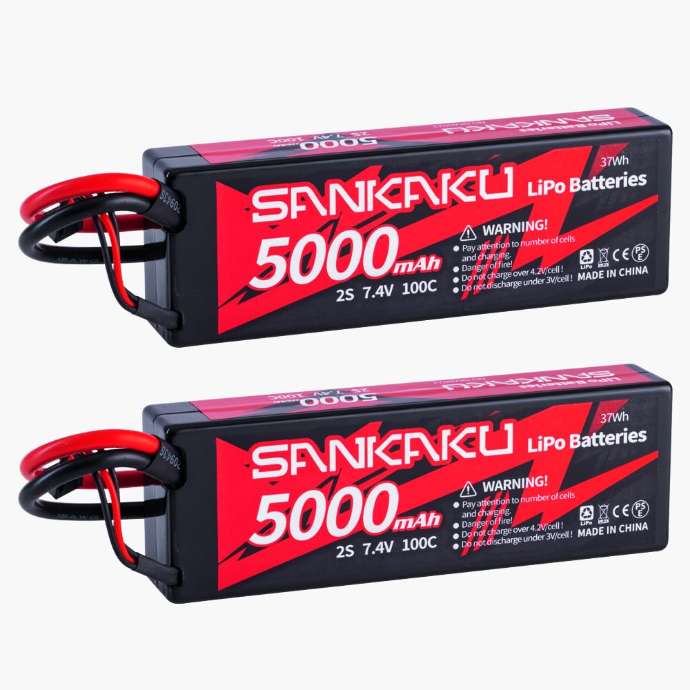 Sankaku 2S Batteria Lipo 5000mAh 100C 7,4V (2 pezzi)