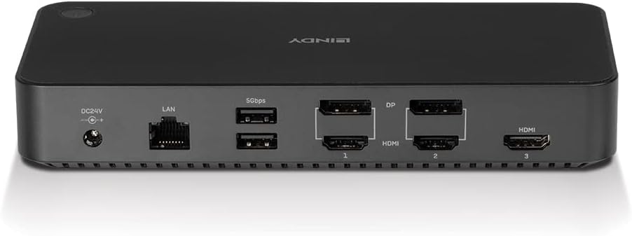 Lindy 43366 Docking Station Ibrida USB Tipo C e A - 3x4K (DP, HDMI) - immagine 4