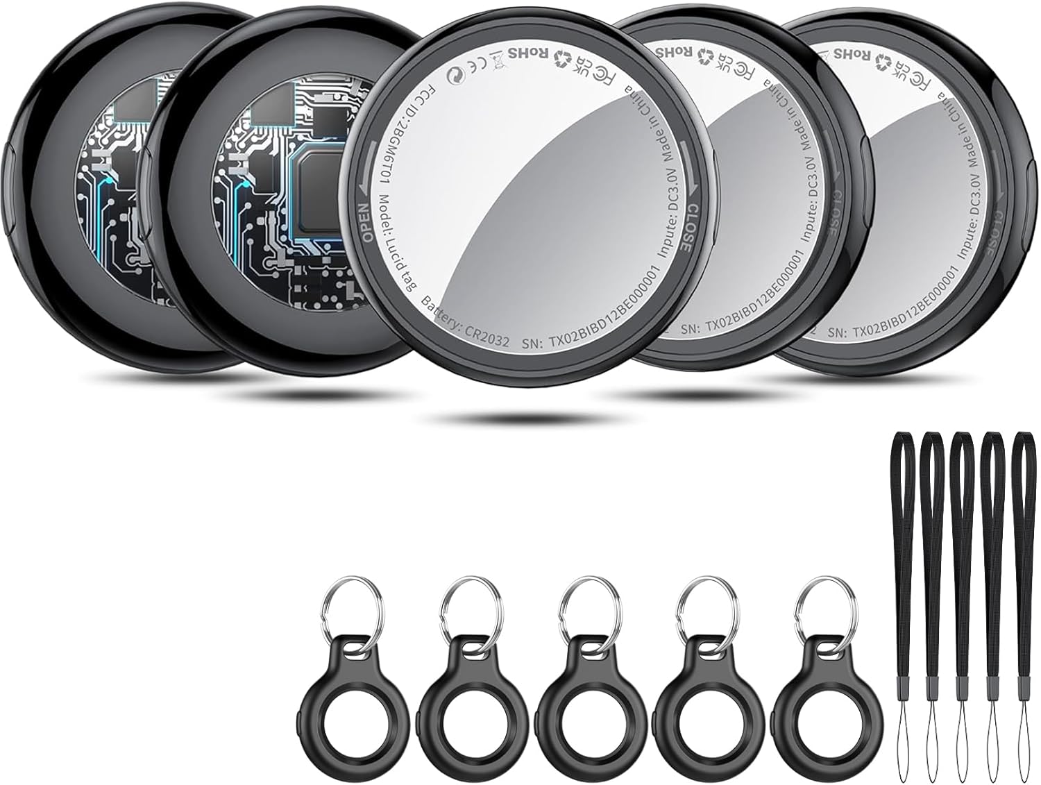 Smart Air Tracker Tags 5 Pezzi, Nero Intenso - immagine 1