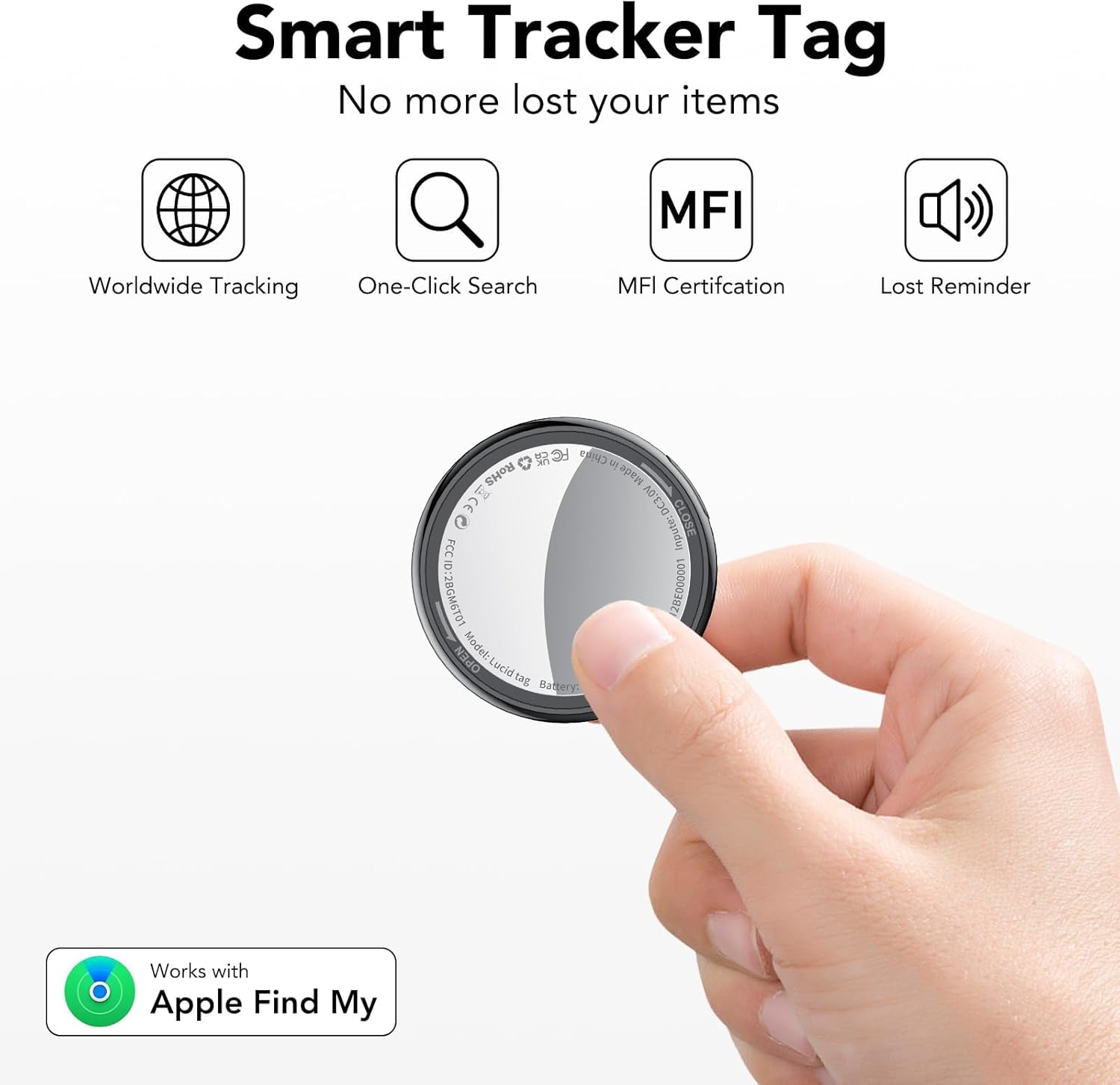 Smart Air Tracker Tags 5 Pezzi, Nero Intenso - immagine 2