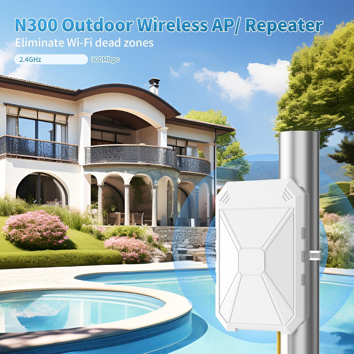 N300 Ripetitore WiFi Esterno IP67 con 4 Antenne - immagine 2