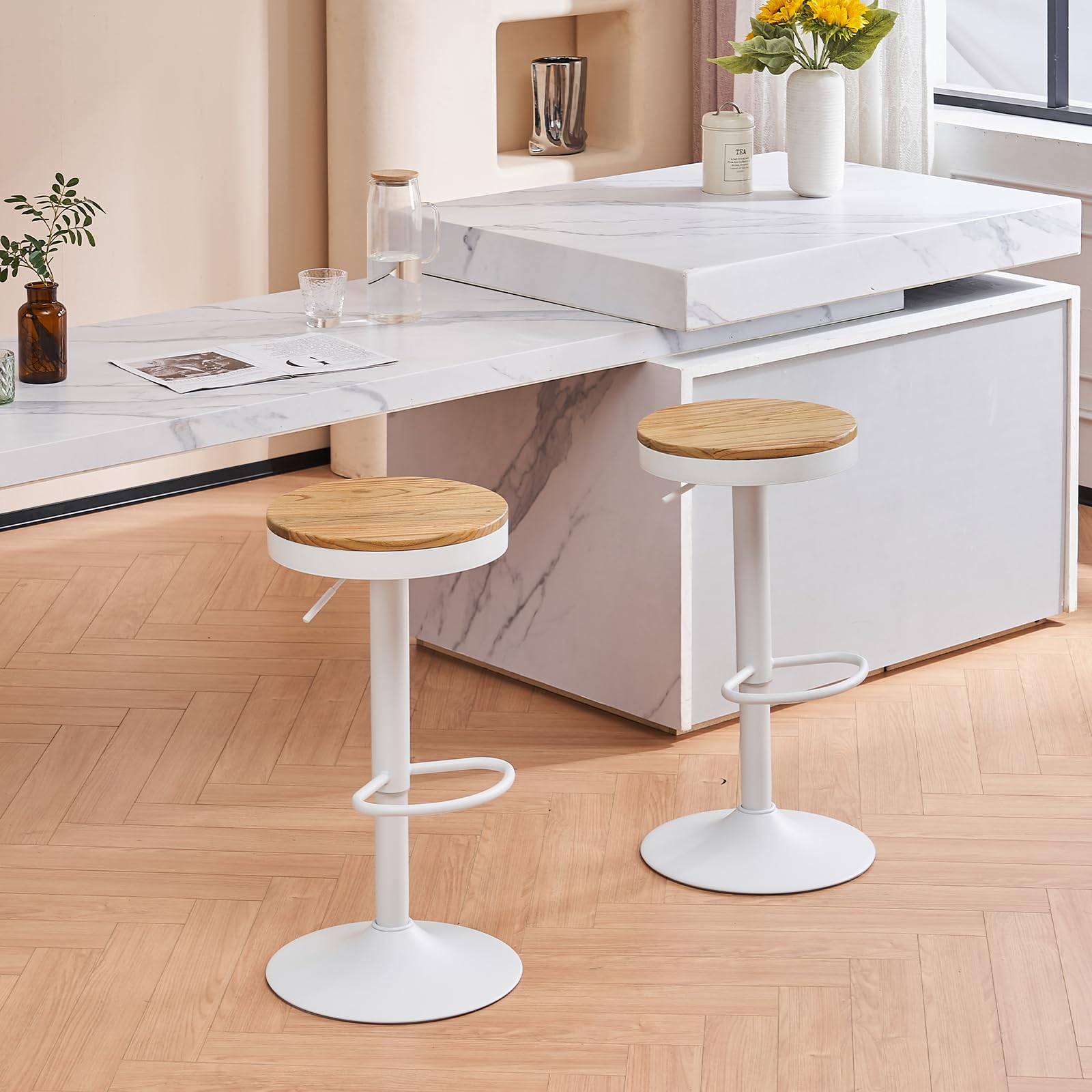 Younike Sgabelli da Bar Set 2, Girevoli 360° Regolabili