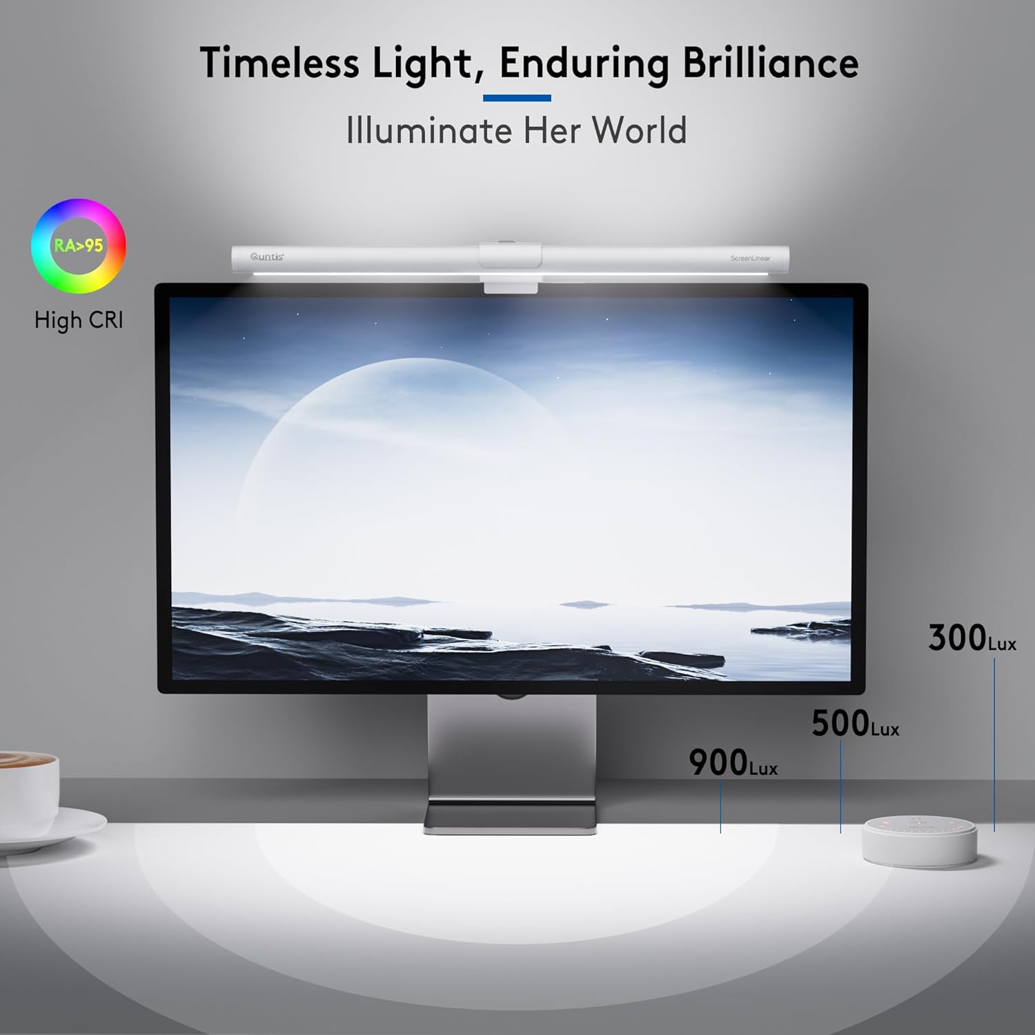 Quntis USB Lampada Monitor Bianca con Telecomando e Retroilluminazione - immagine 2