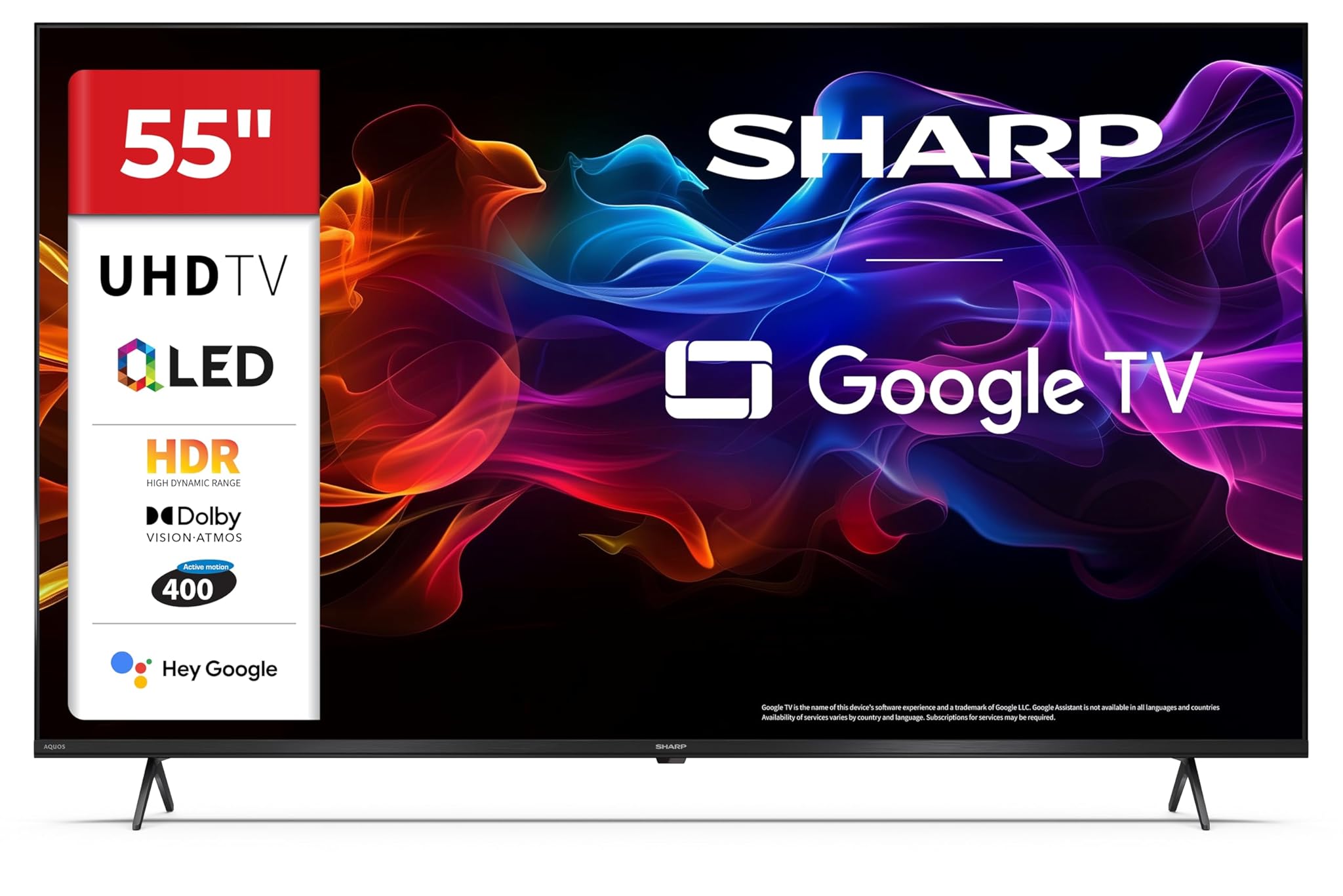 Sharp 55HP5365E - GOOGLE TV 55" UHD QLED, Nera