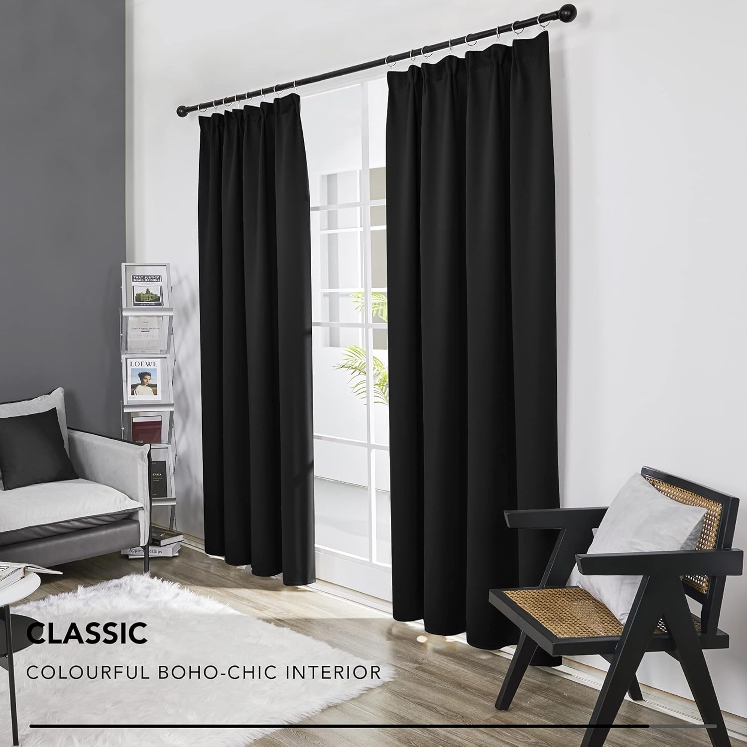 Deconovo Tende Oscuranti 140x290 CM, Nero (2 Pezzi) - immagine 4