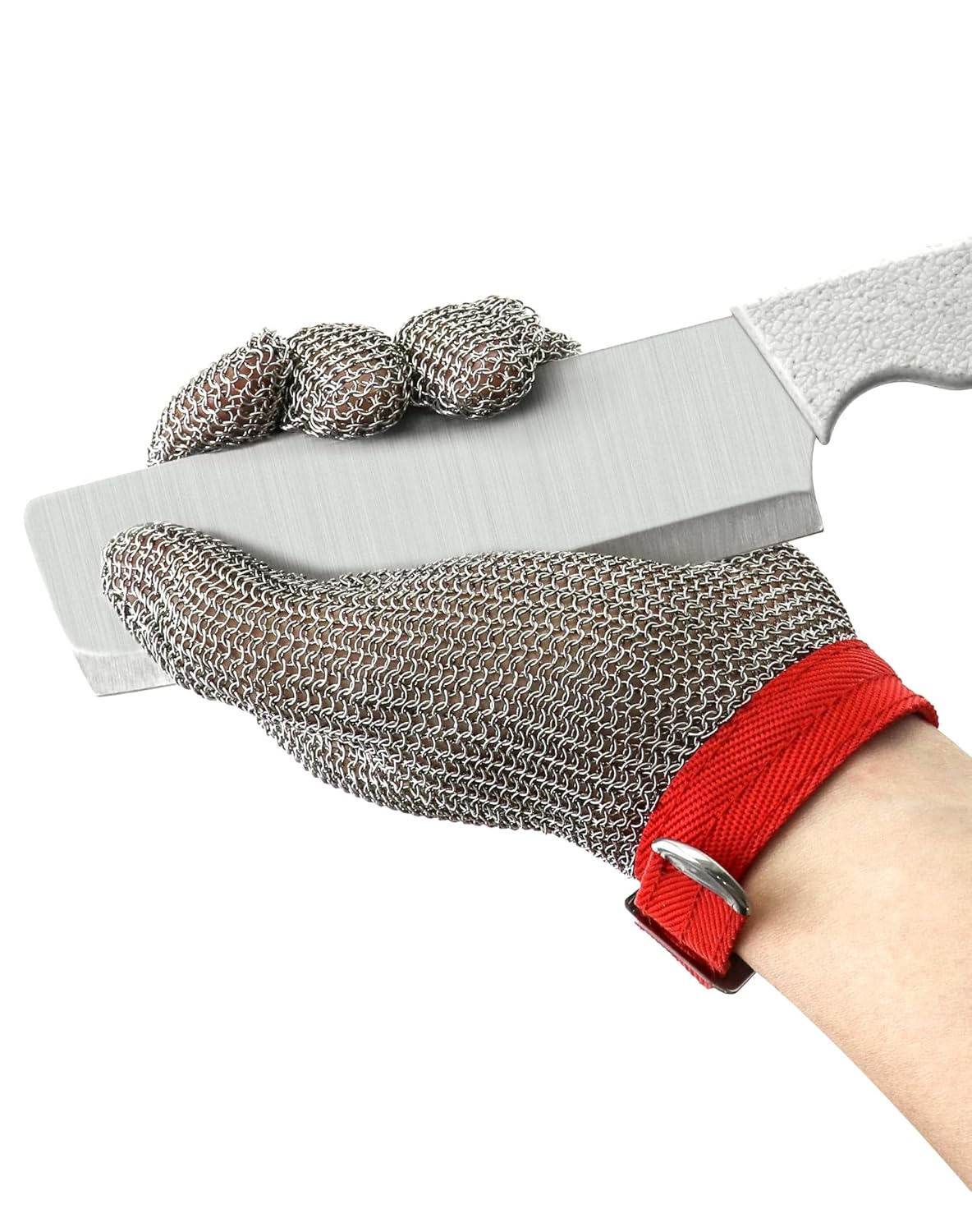 Qwork® Guanti Antitaglio Livello 5 in Acciaio 316L (M) - immagine 7