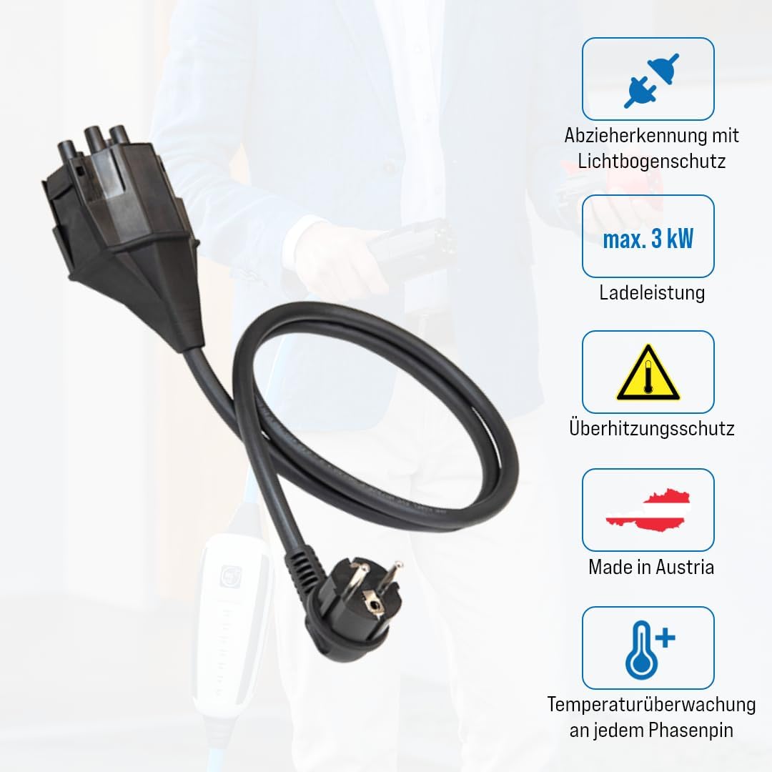 Nrgkick Connettore Presa Corrente Tipo E+F Schuko, Nero - immagine 2