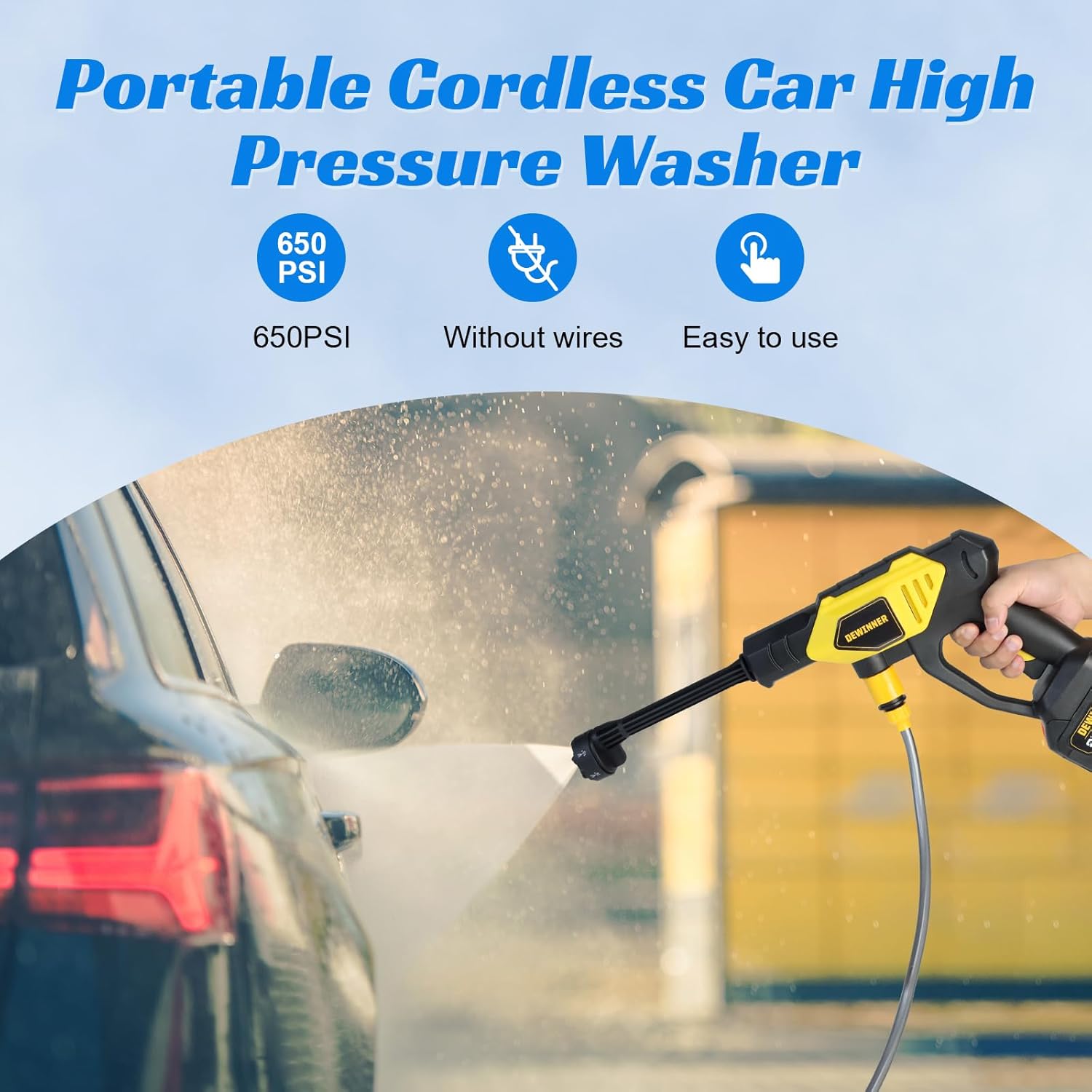 Dewinner Idropulitrice a Batteria Portatile 650PSI - immagine 5