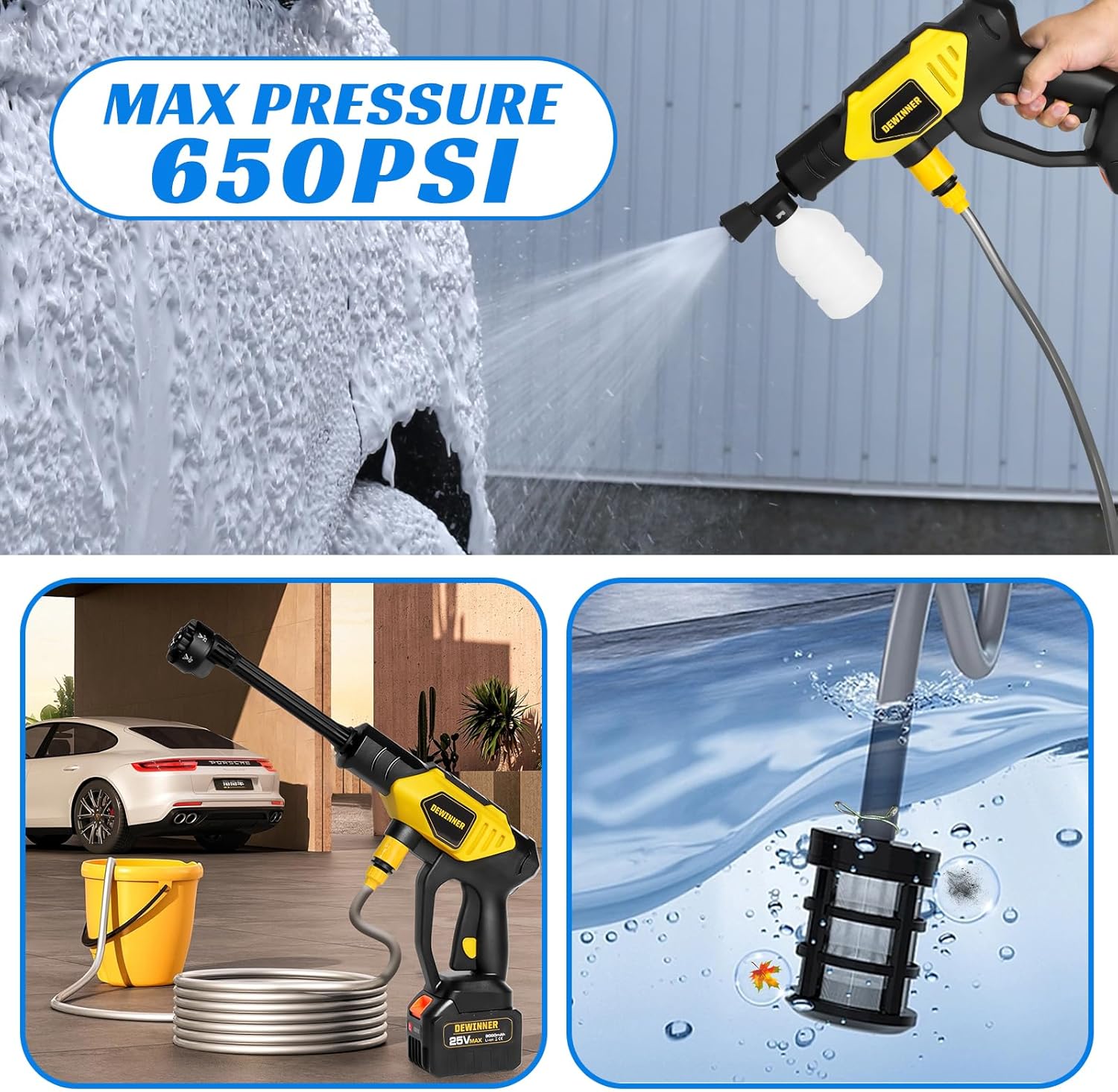 Dewinner Idropulitrice a Batteria Portatile 650PSI - immagine 7