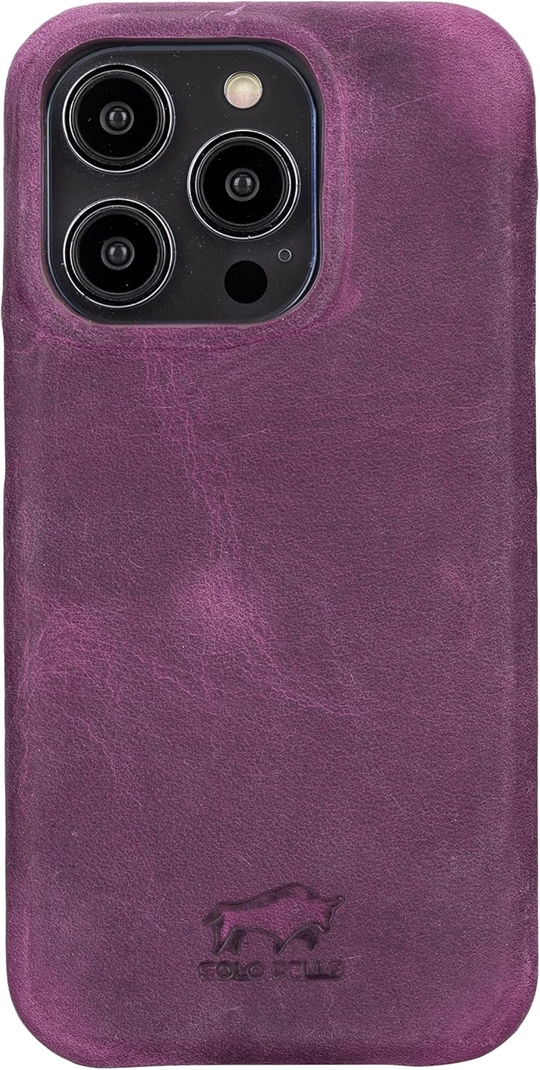 Solo Pelle Custodia 2 in 1 per iPhone 14 Pro, Viola - immagine 3