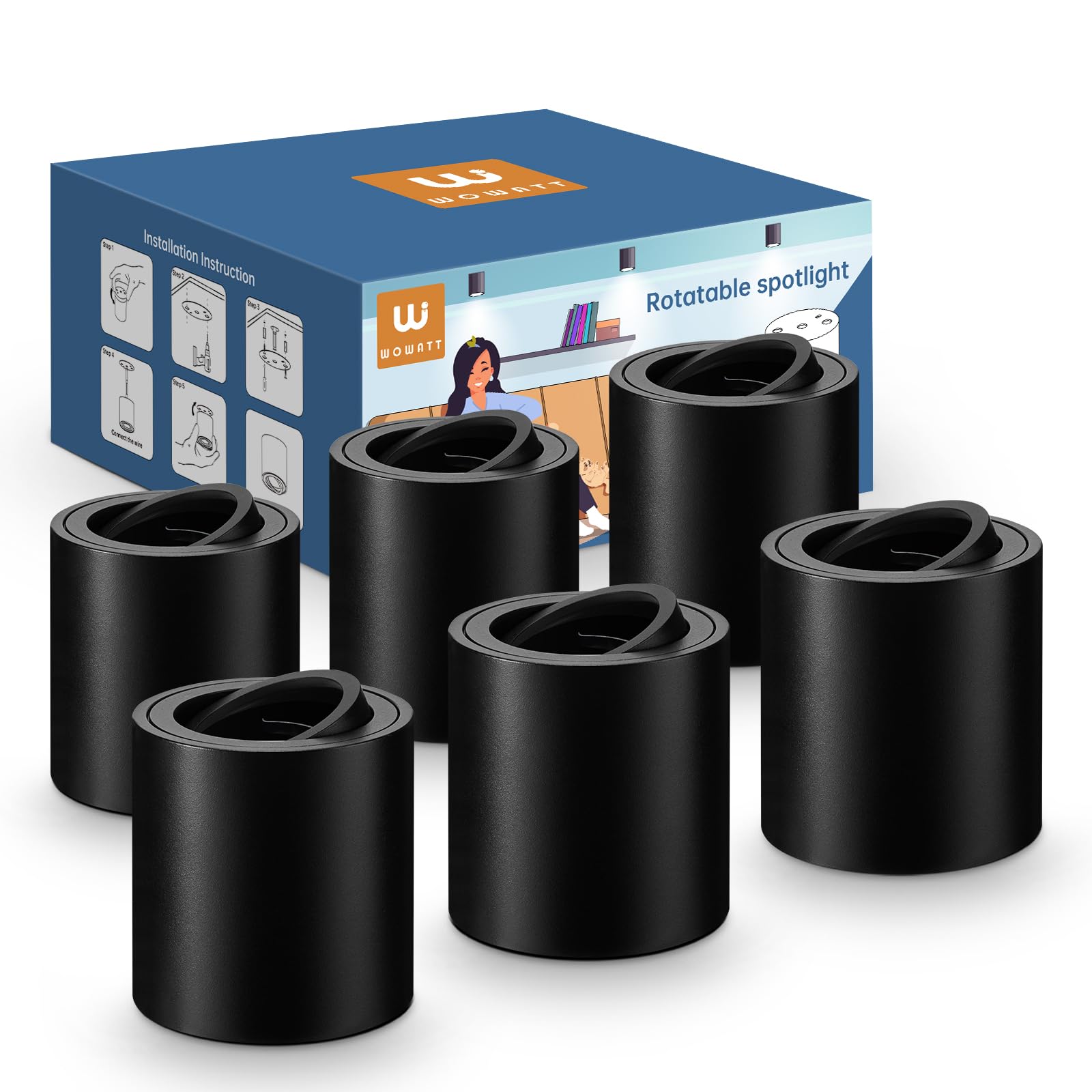 Wowatt Faretti Led Soffitto Orientabili (6 pz)