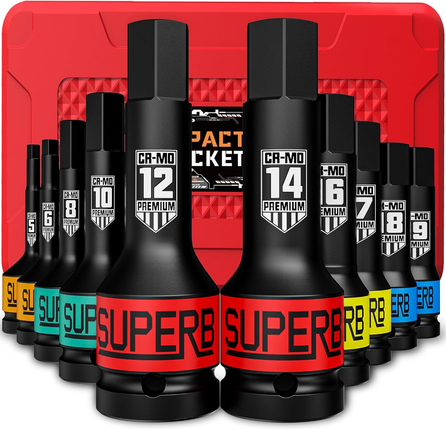 Set Bussole Esagonali Impulsi 1/2" 5-19mm, 10 pz - immagine 1