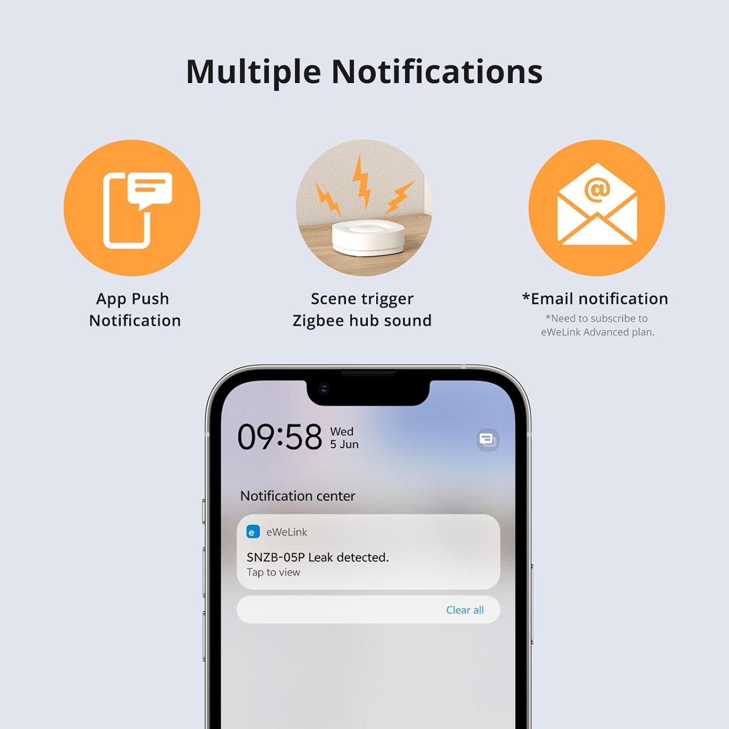 Sonoff SNZB-05P Zigbee Rilevatore Acqua + Cavo WLDC200 - immagine 7