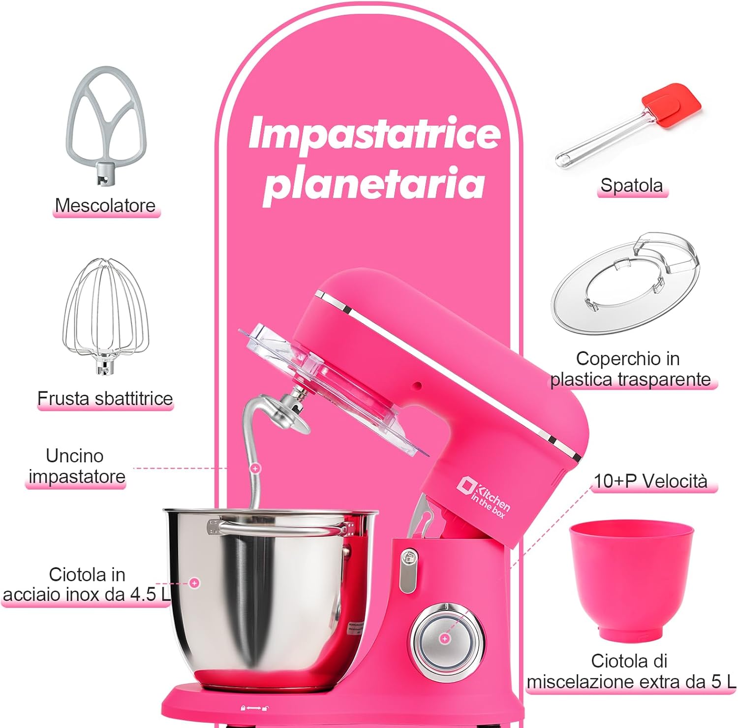 Kitchen In The Box Impastatrice Planetaria 1300W - immagine 2