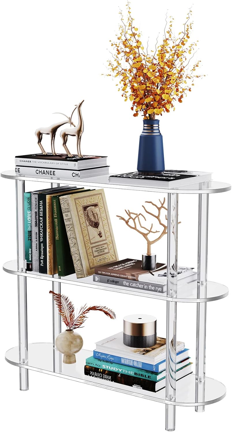 Solaround Libreria Trasparente in Acrilico 3 Ripiani