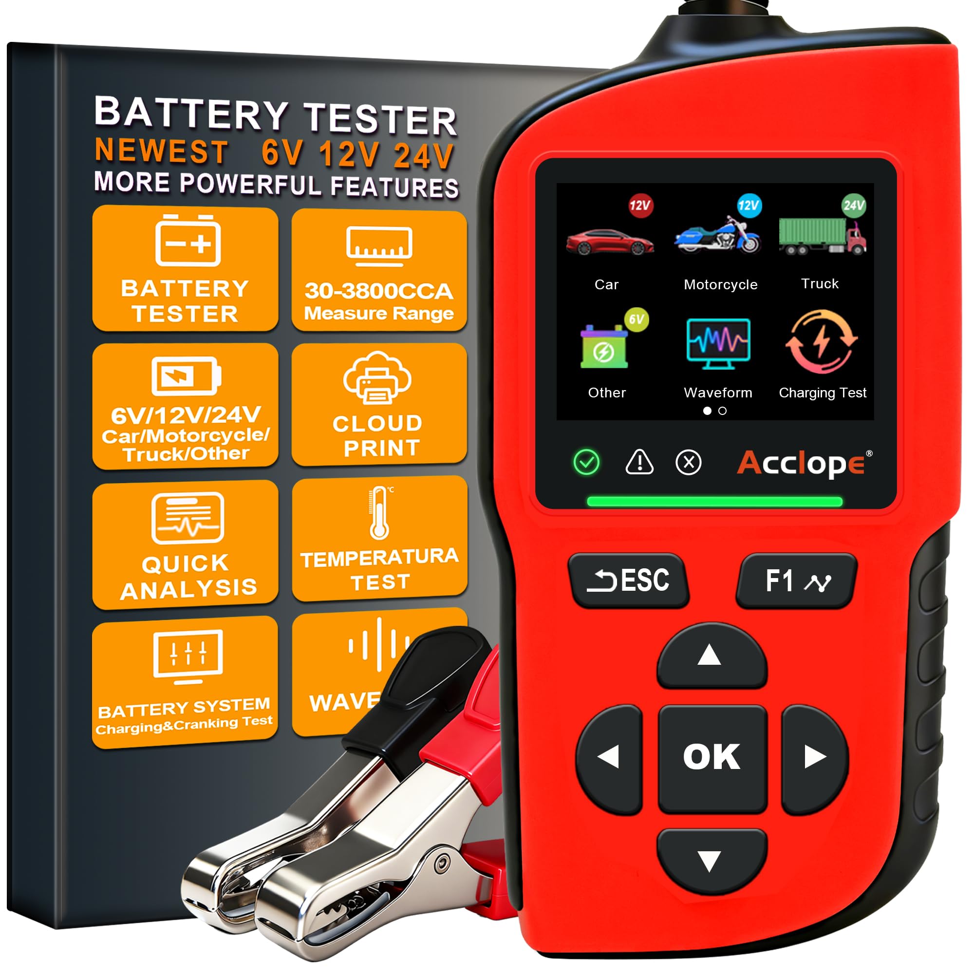 BT90 PRO - Tester Batteria 6V/12V/24V 2-360Ah