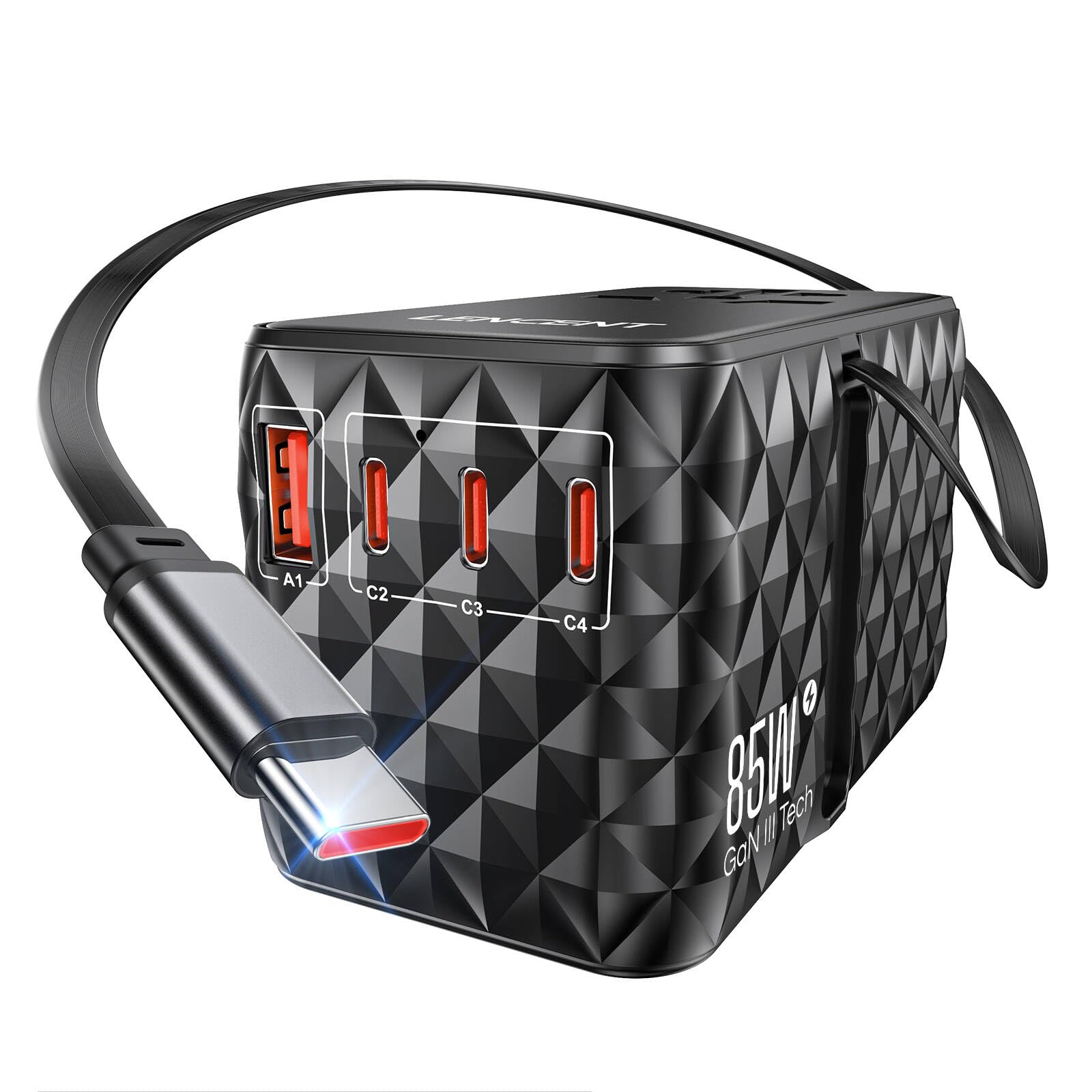 Lencent 85W Adattatore Universale da Viaggio GaN