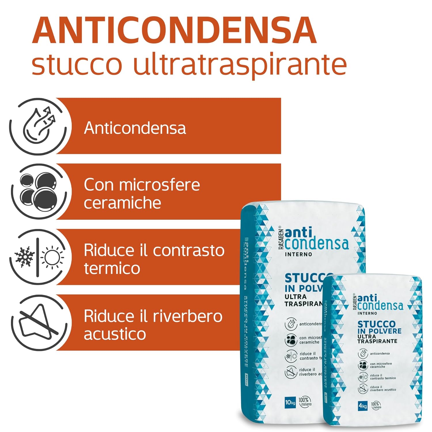 Rasaben - Stucco Anticondensa con Microsfere Ceramiche 10kg - immagine 2