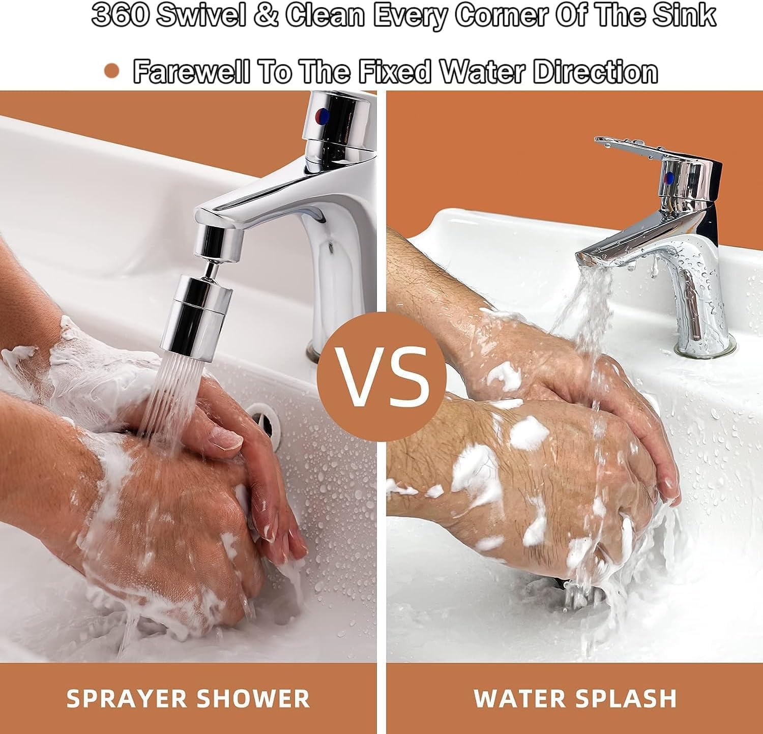 Aeratore Rubinetto Cucina 360° Girevole 2 Modalità - immagine 3