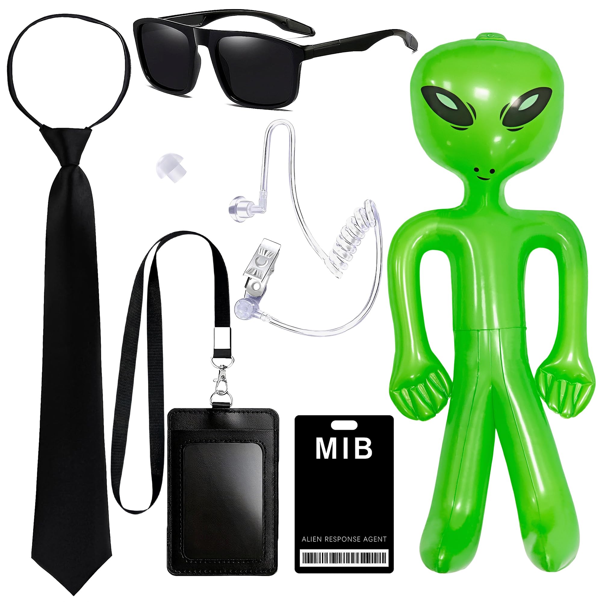 Agente Costume Accessori, Servizio Segreto Costume Set Spy Costume Accessori Con Occhiali Da Sole Neri Zip Tie Earpiece Id Card Holder per Uomini Donne Bambini