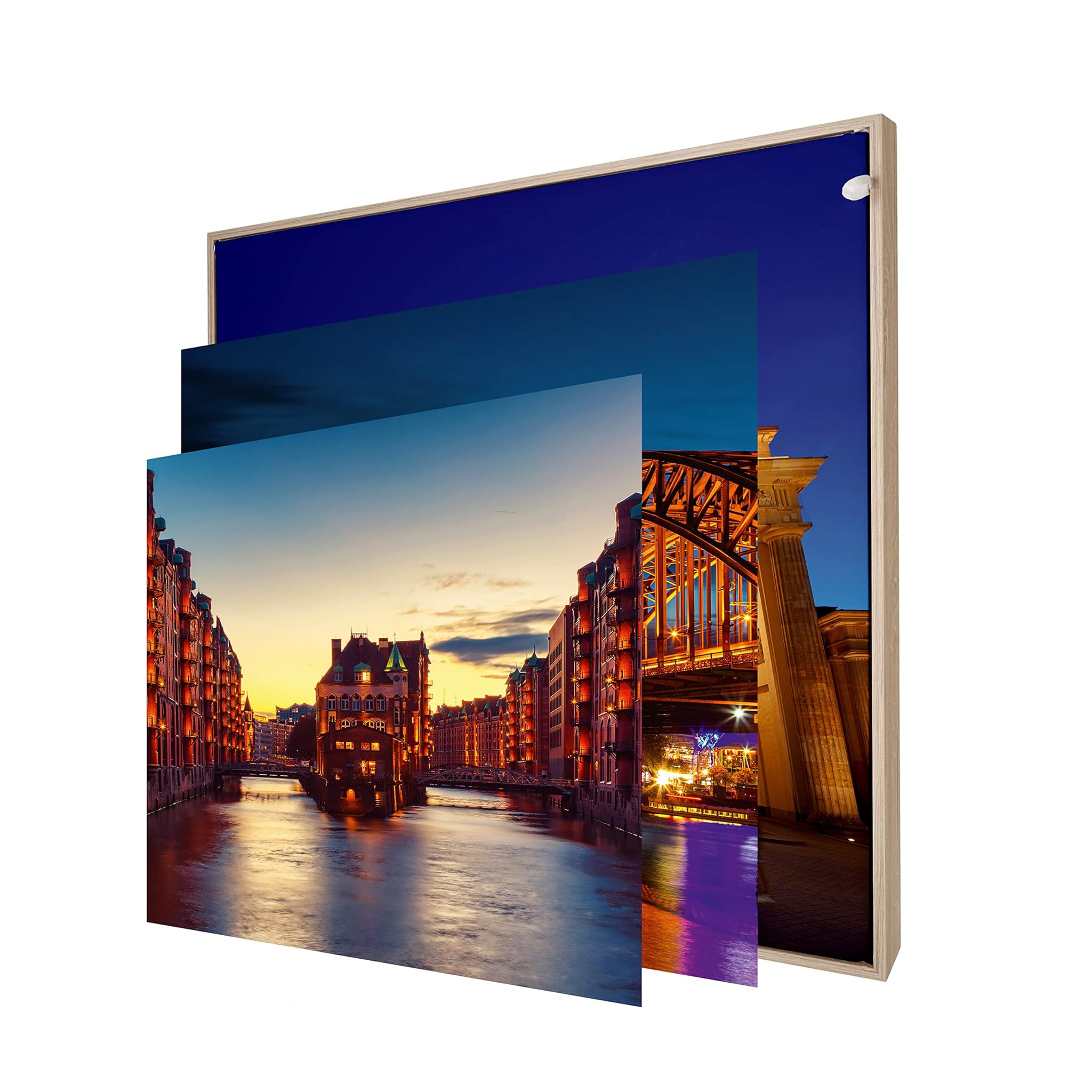 Informa Cornice Portafoto LED Effetto Legno 50x50cm