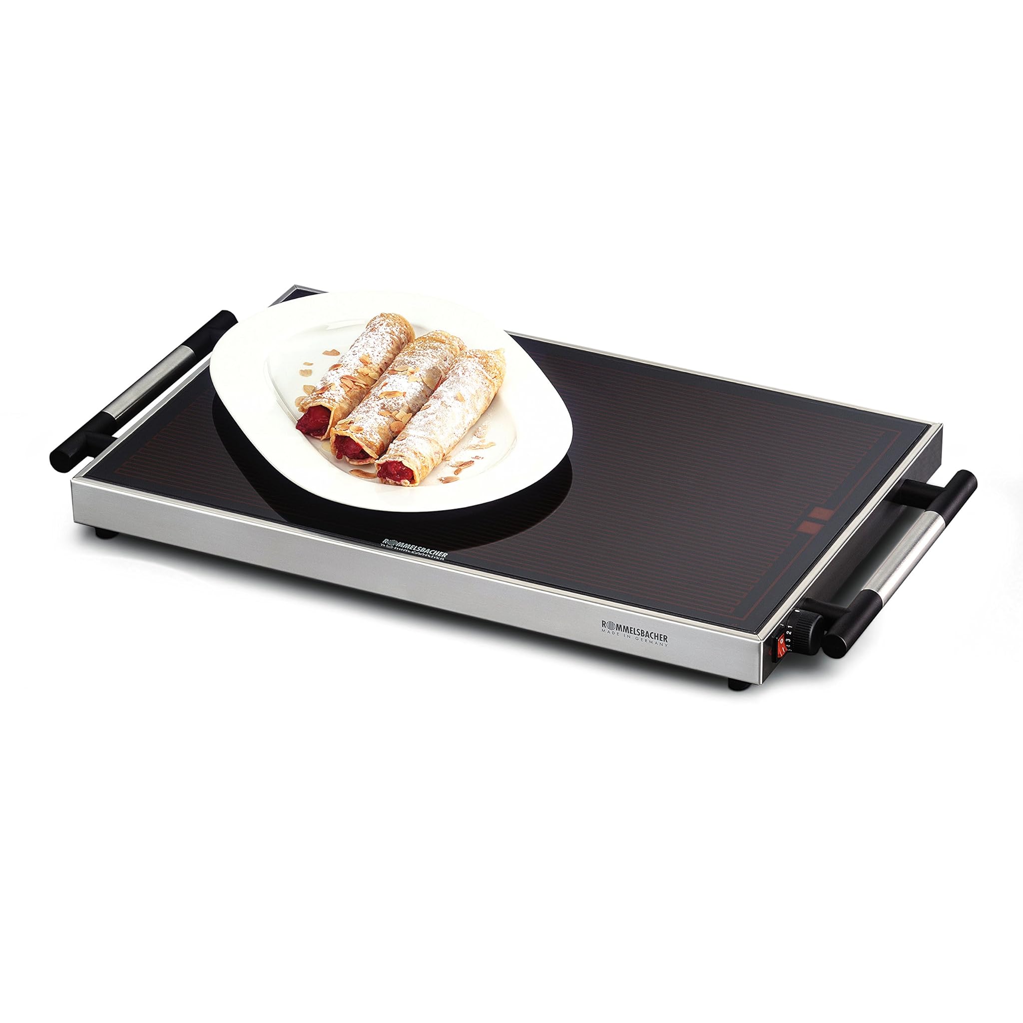 ROMMELSBACHER WPR 305/E Scaldavivande in Acciaio Inox, 300 W, ghisa, Argento