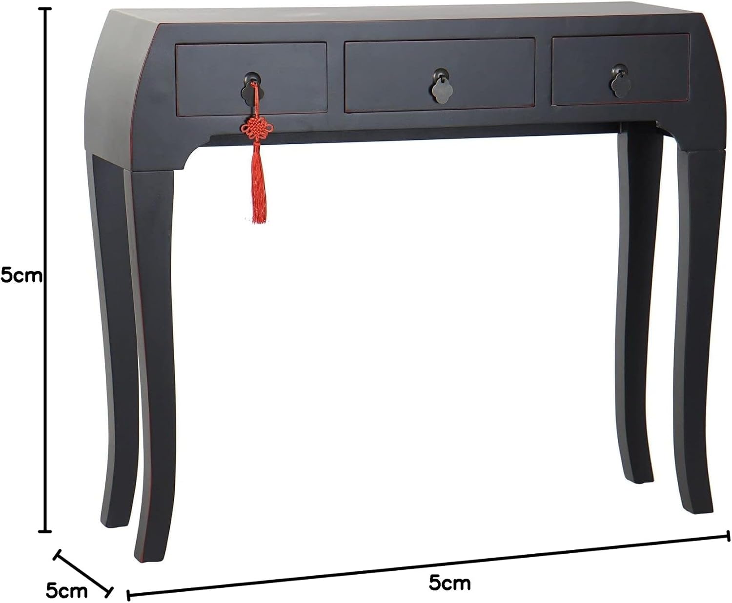 DRW Console Abete 96x26x80 Orientale Nero, Multicolore, estandar - immagine 2