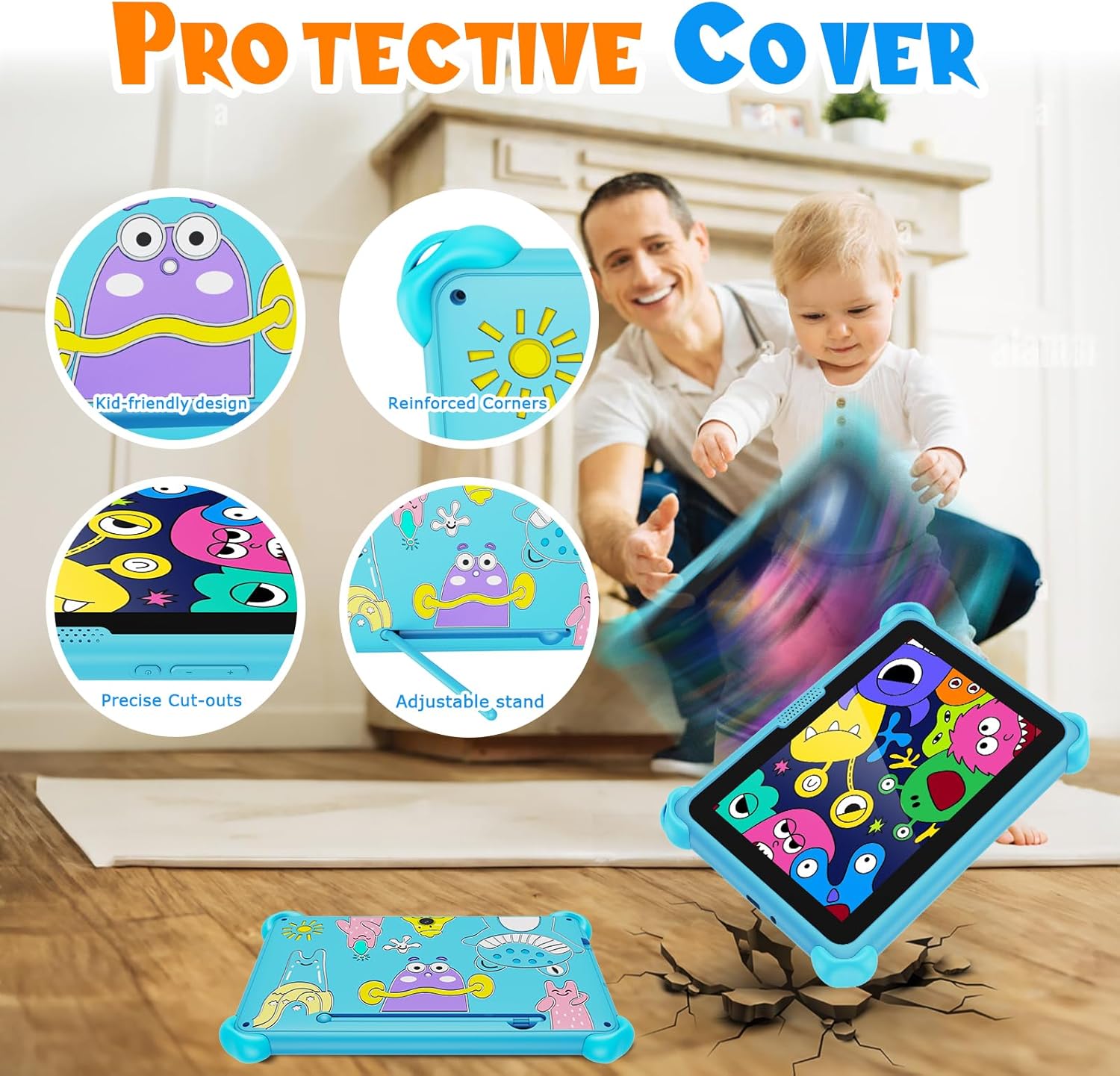 Veswwe Tablet per Bambini 7 Pollici 32GB Android Blu - immagine 5