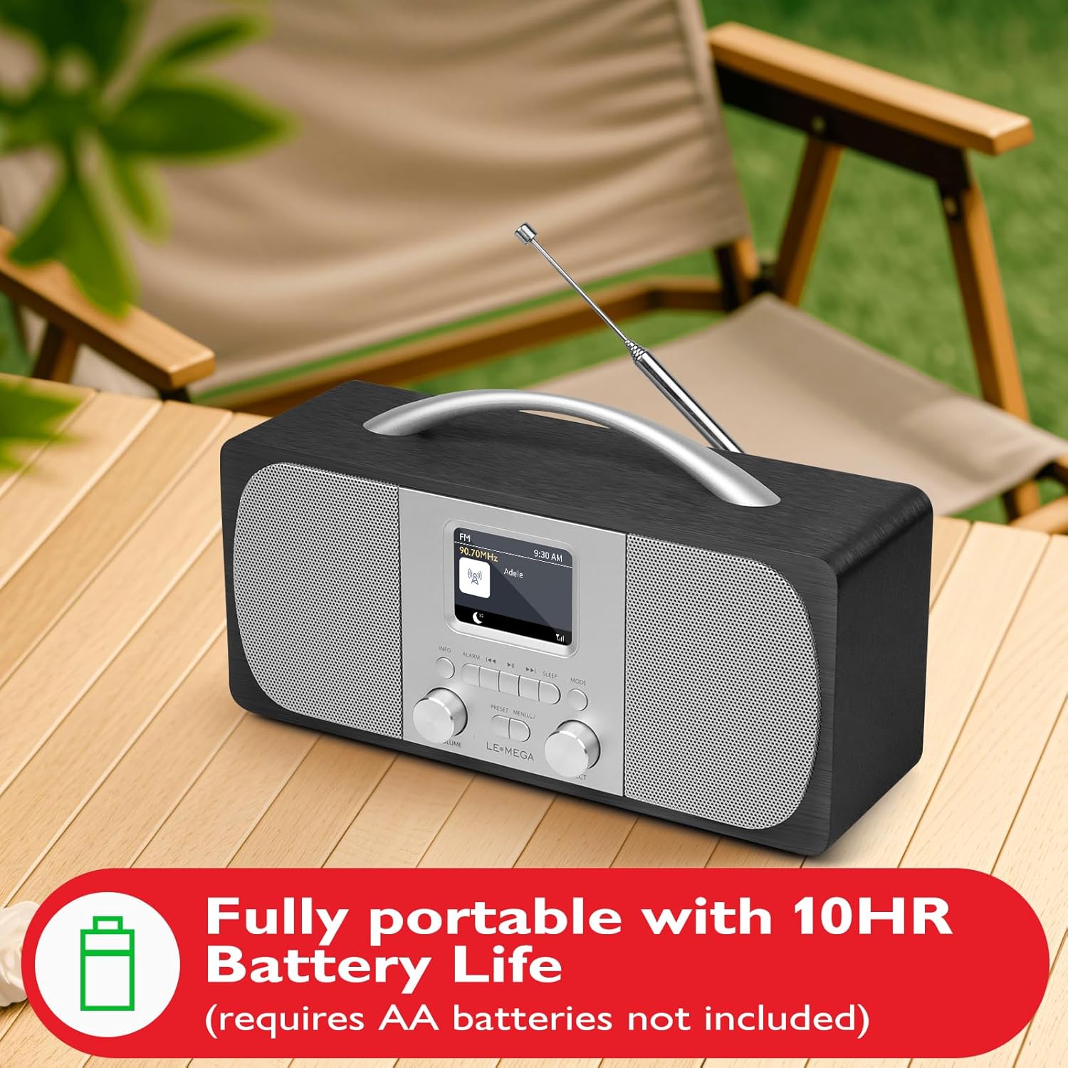 Lemega Radio DAB+ e FM Bluetooth con Doppio Allarme - immagine 4