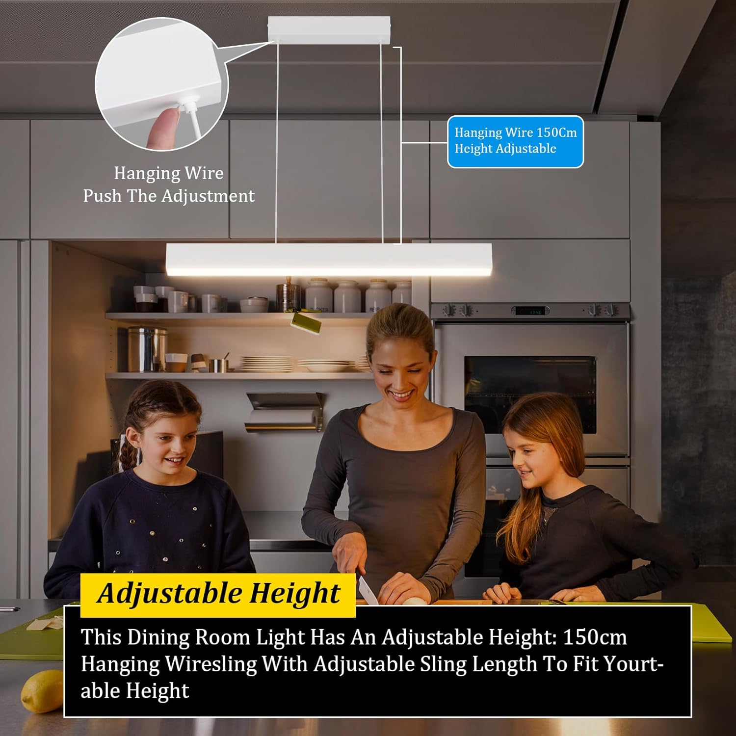 Klighten Lampada a Sospensione LED 60cm/20W, Bianco - immagine 4