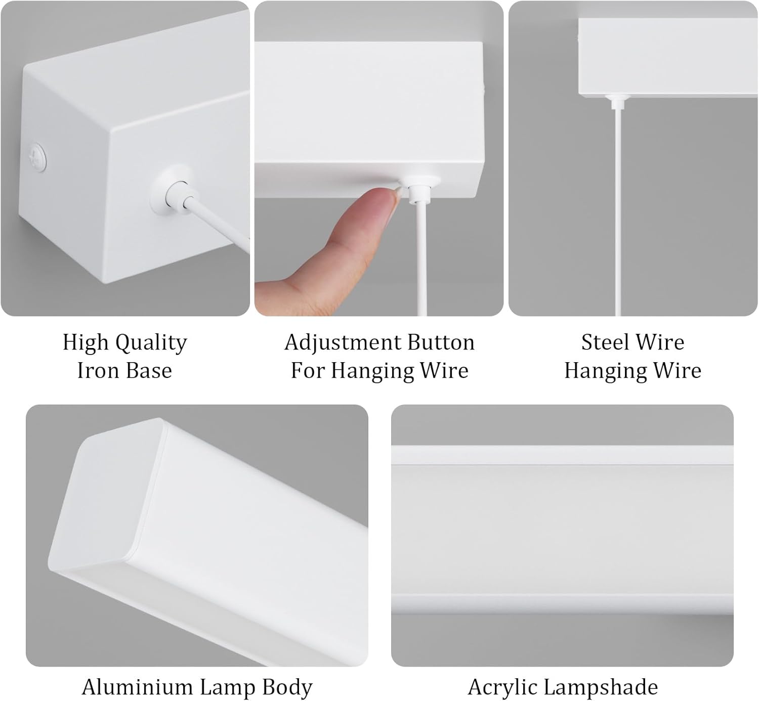 Klighten Lampada a Sospensione LED 60cm/20W, Bianco - immagine 6