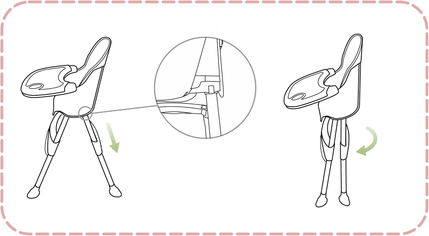 Seggiolone Milo con tavolo (rosa) - immagine 10