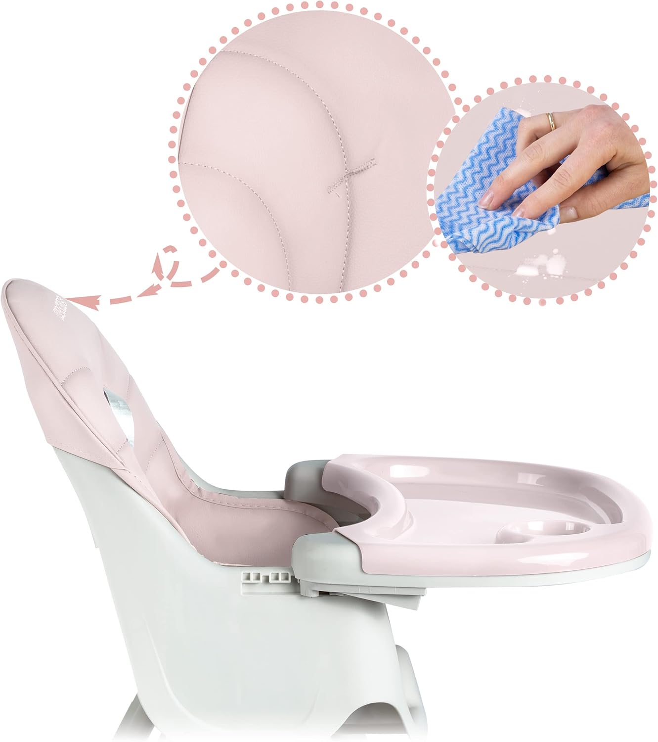 Seggiolone Milo con tavolo (rosa) - immagine 7