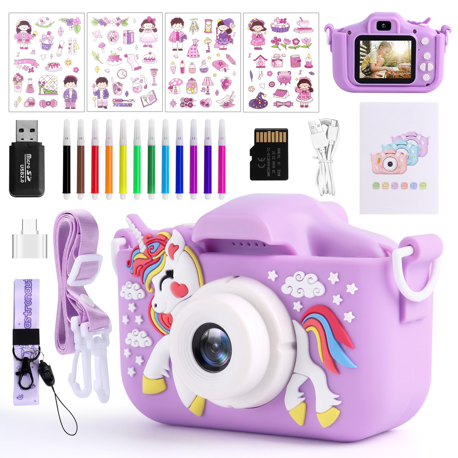 Macchina Fotografica Bambini HD Selfie 1080P 32GB