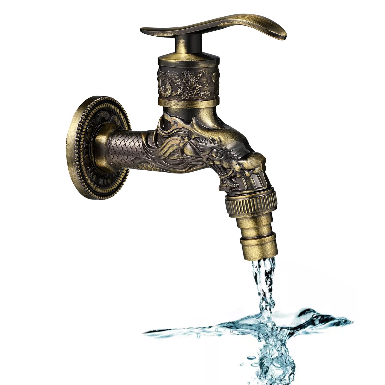 Rubinetto da Parete Vintage in Ottone Anticato