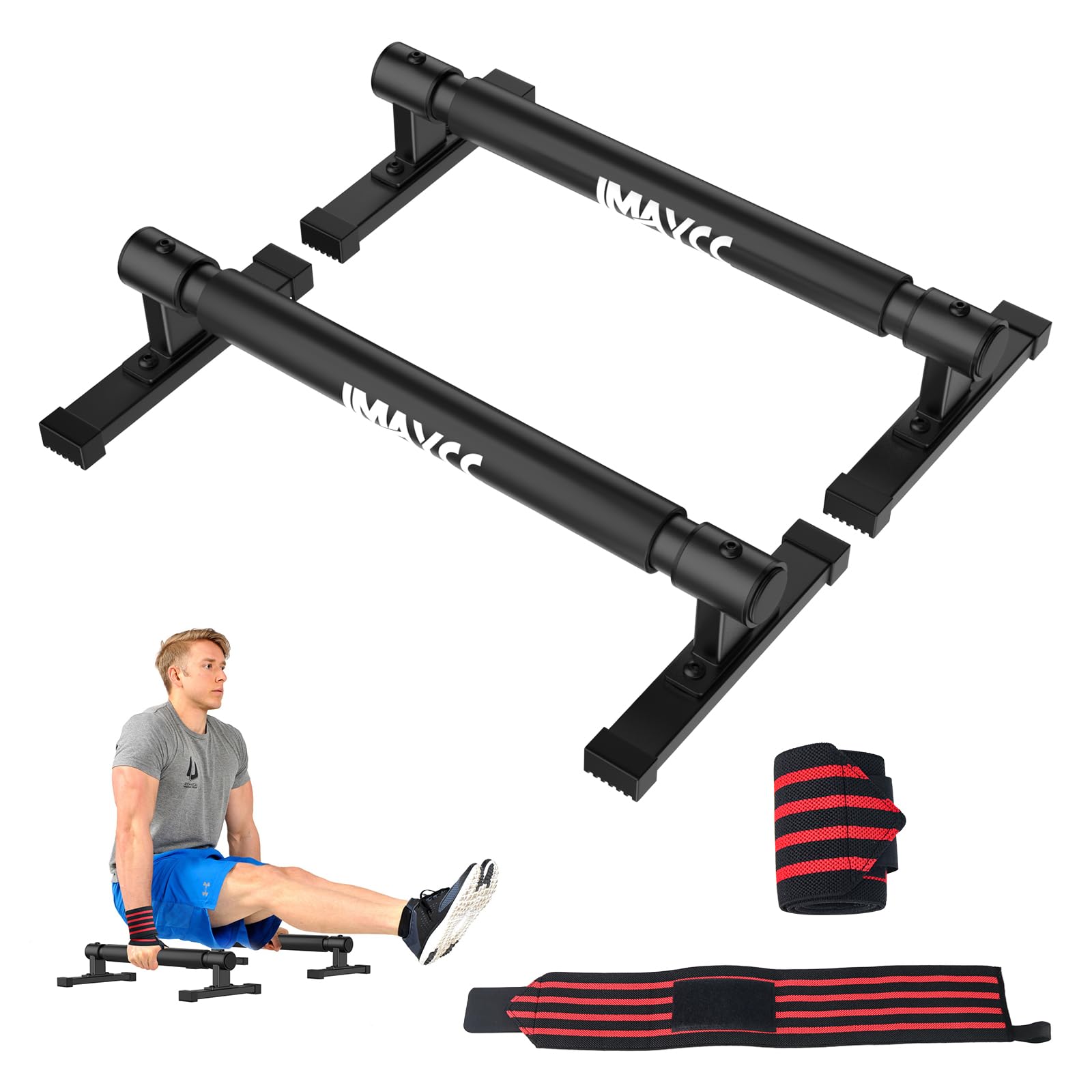 Imaycc Maniglie per Flessioni 50CM con Polsiere