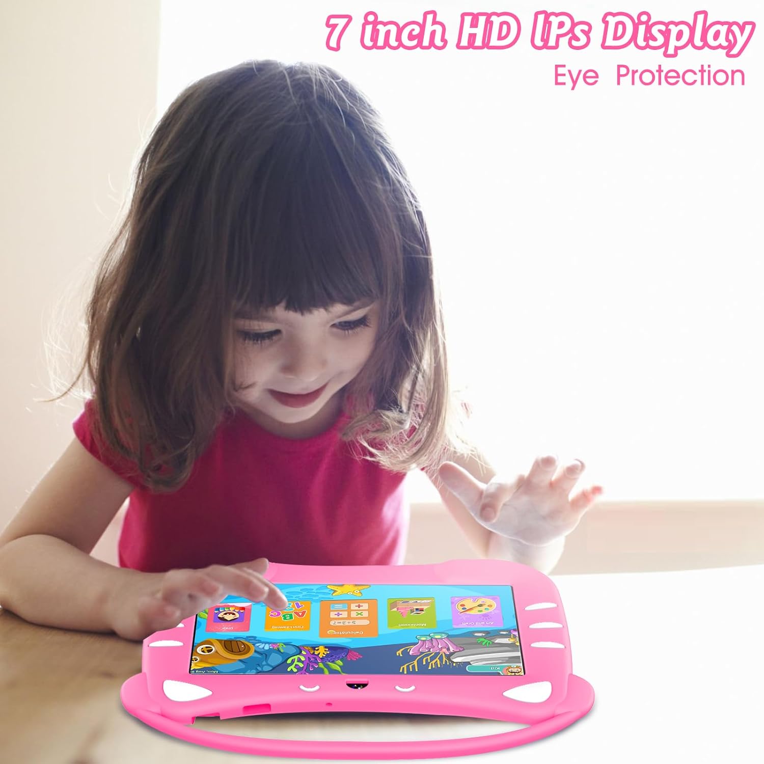 Veswwe Tablet Educativo per Bambini 7 Pollici, Magenta - immagine 6