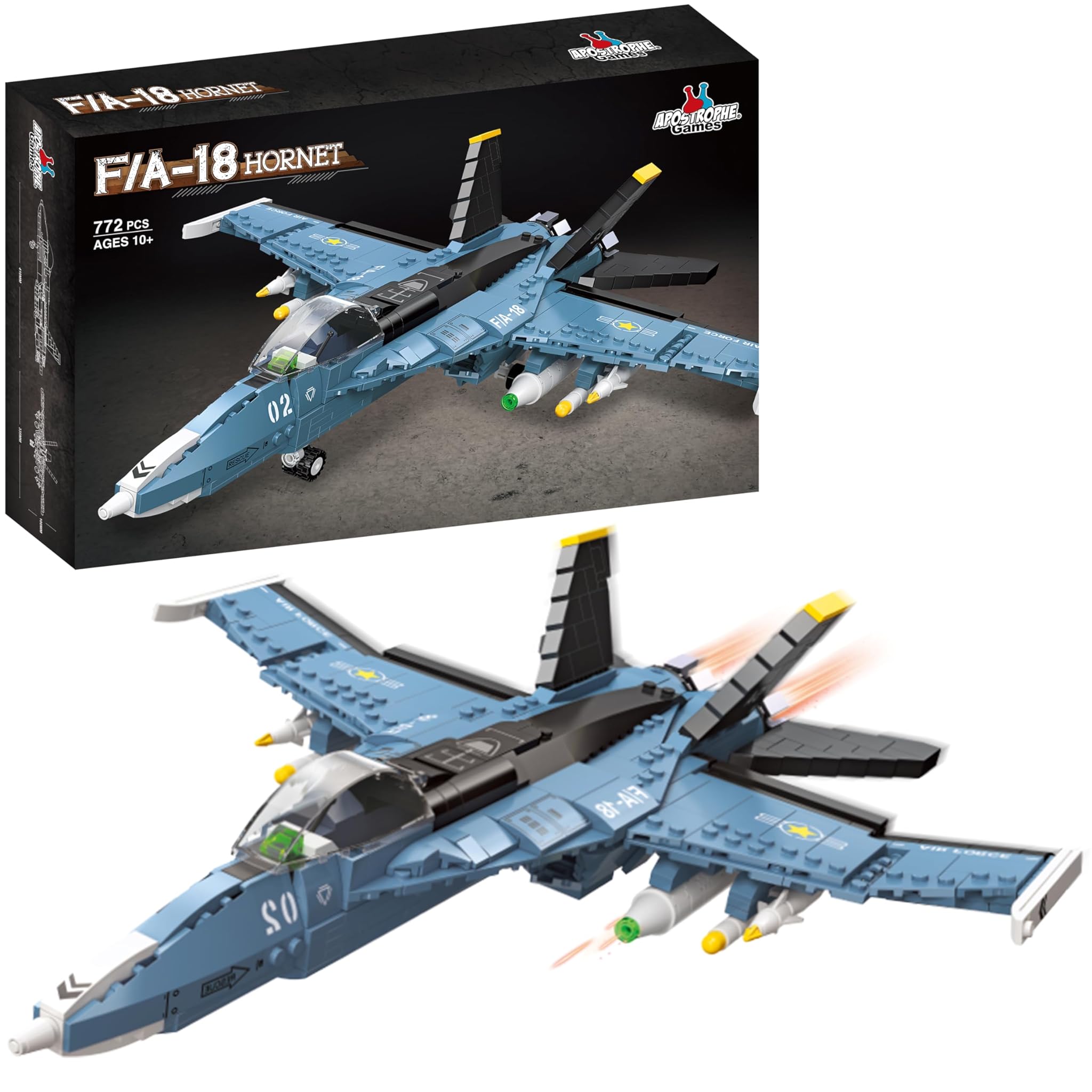 Apostrophe Games F-18 Falcon - Set Blocchi Costruzione 772pz