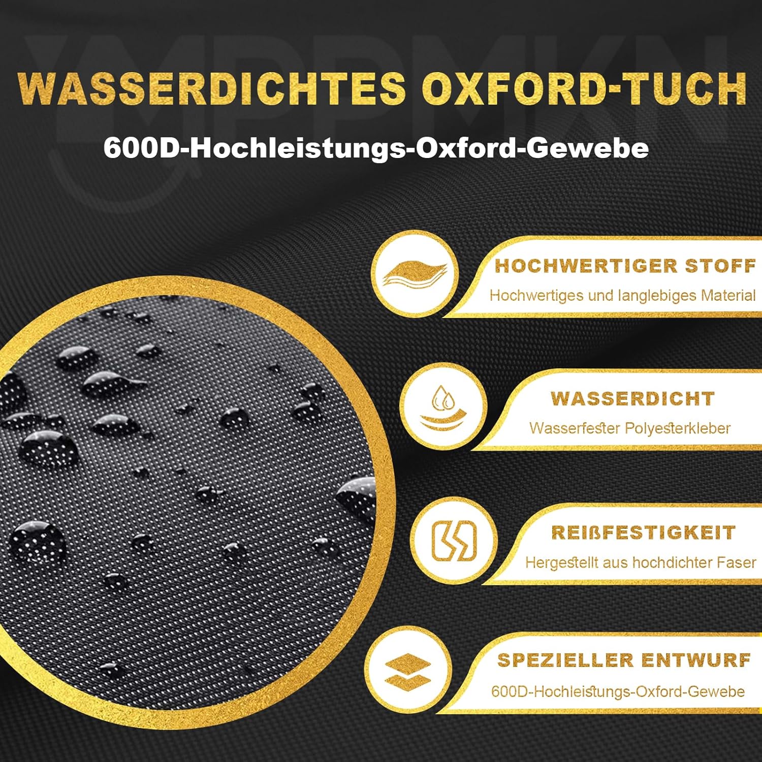 YMPPMKN Copri Dondolo 3 Posti Impermeabile, Nero - immagine 5