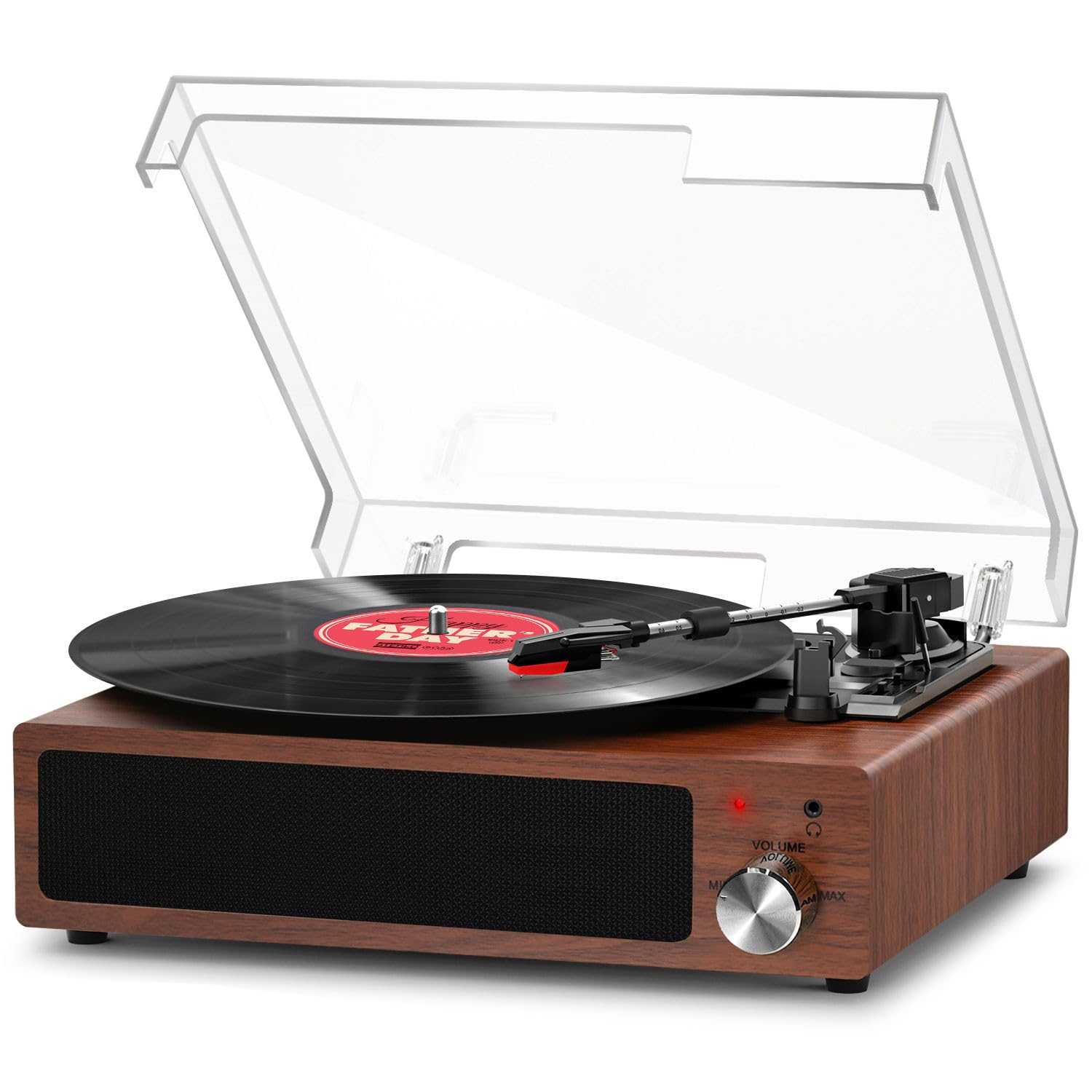 Fydee Giradischi Vinile Portatile Bluetooth Noce
