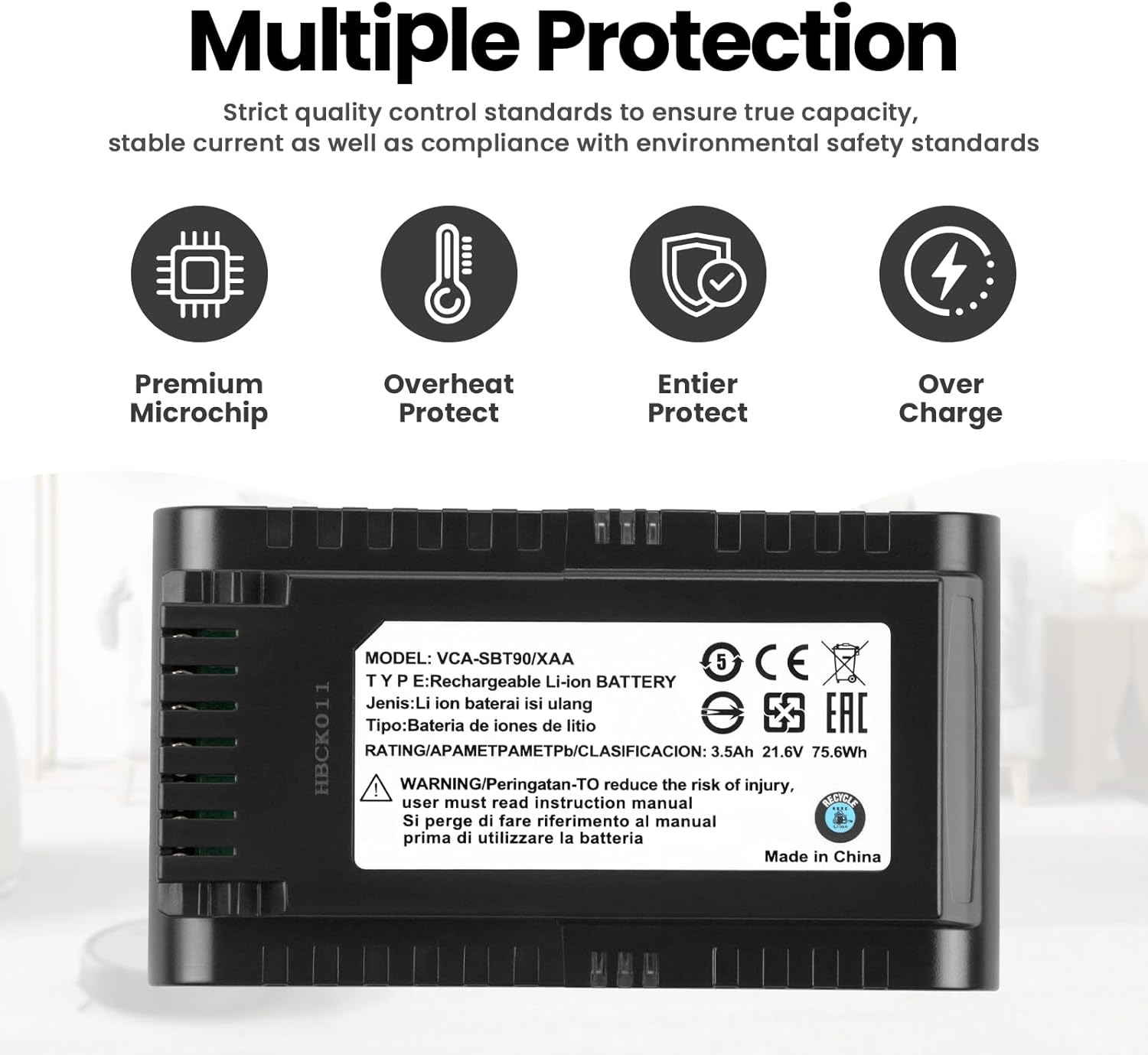 Antiee VCA-SBT90/XAA Batteria 3500mAh - immagine 6