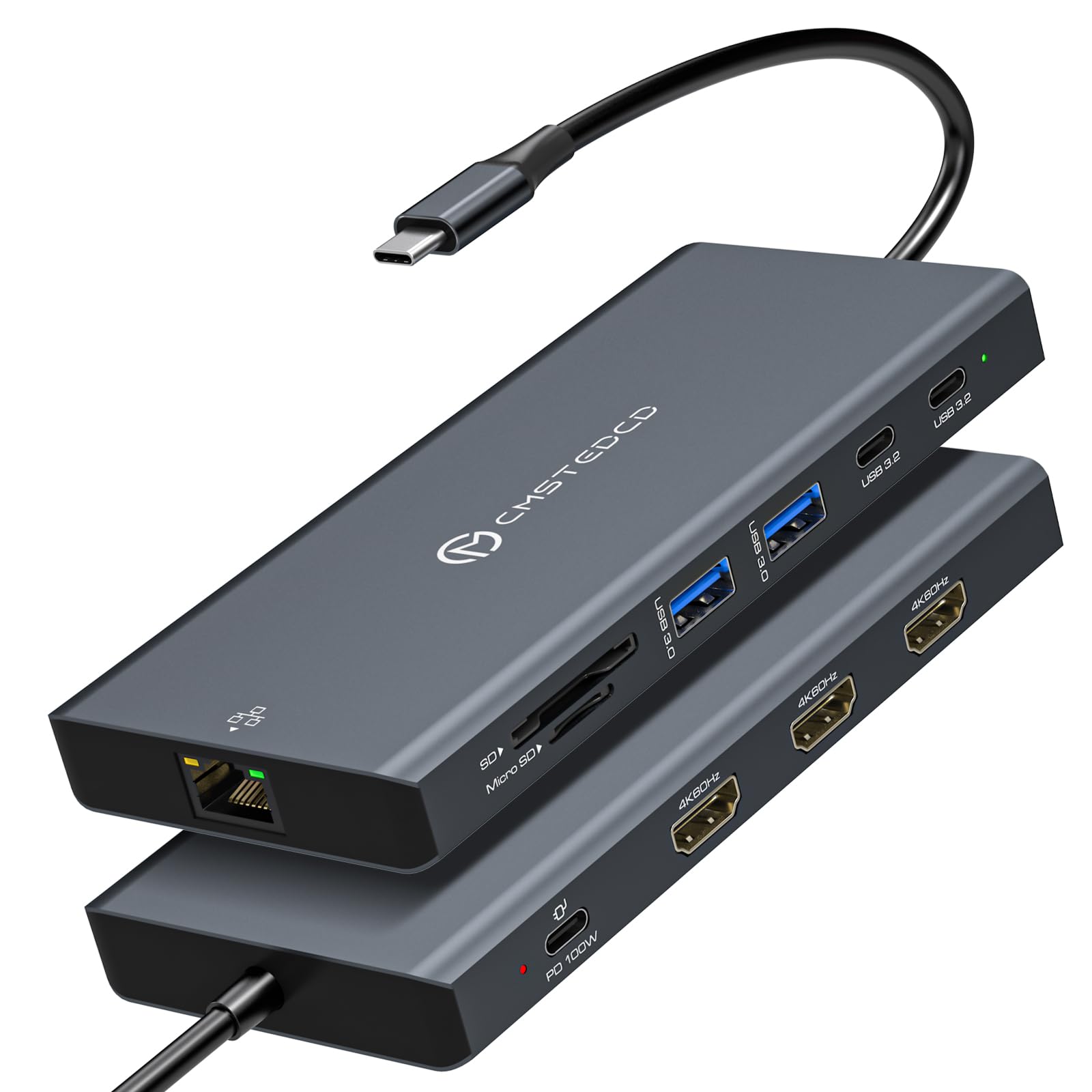 Docking station per computer portatile USB C 3 monitor 100W PD 4K60Hz 12 in 1 tripla docking station HDMI