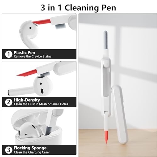 KOKOKA Custodia per AirPods 4 2024 con Kit di Pulizia, Nero - immagine 2