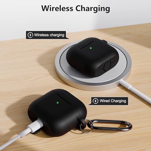 KOKOKA Custodia per AirPods 4 2024 con Kit di Pulizia, Nero - immagine 4