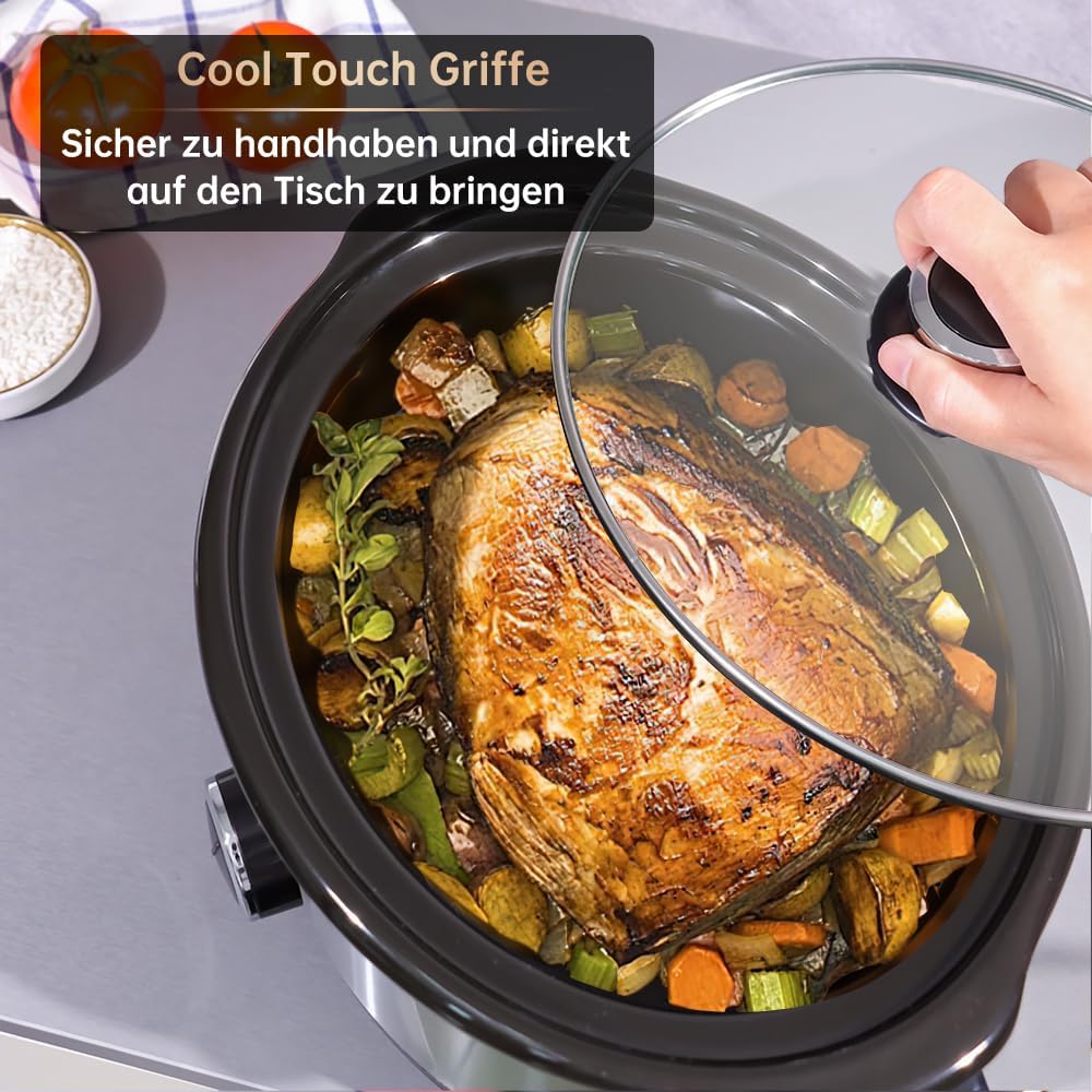 Slow Cooker 3,5L 200W, Argento - immagine 4