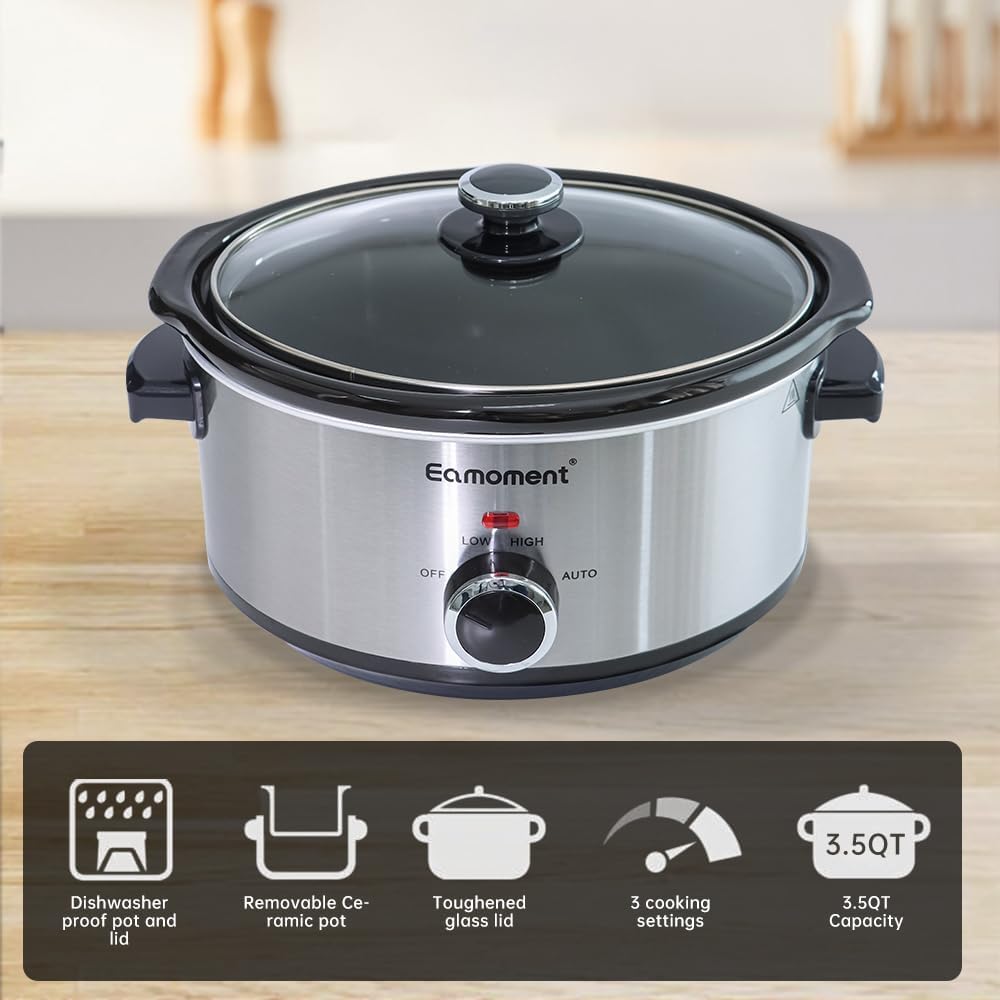 Slow Cooker 3,5L 200W, Argento - immagine 5